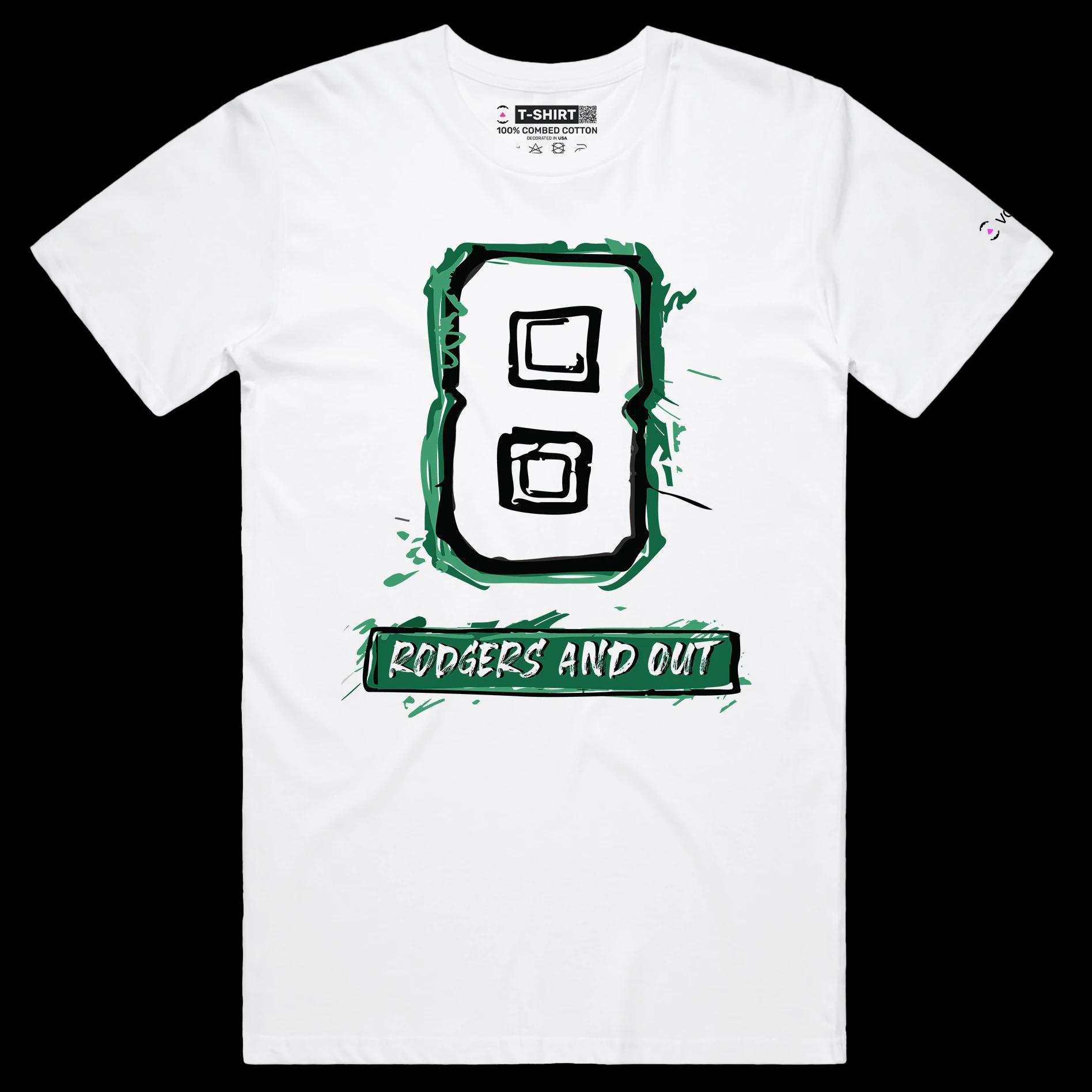 VOICEART White Male Regular Rodgers Out T-Shirt Premium Graphic Design Achilles Heel Wordplay Tee New York Football Fans