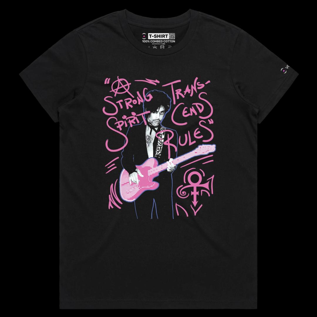 VOICEART Black Female Regular Prince Legendary Quote T-Shirt Premium Graphic Design Music Iconic Superstar Tee Prince Quote