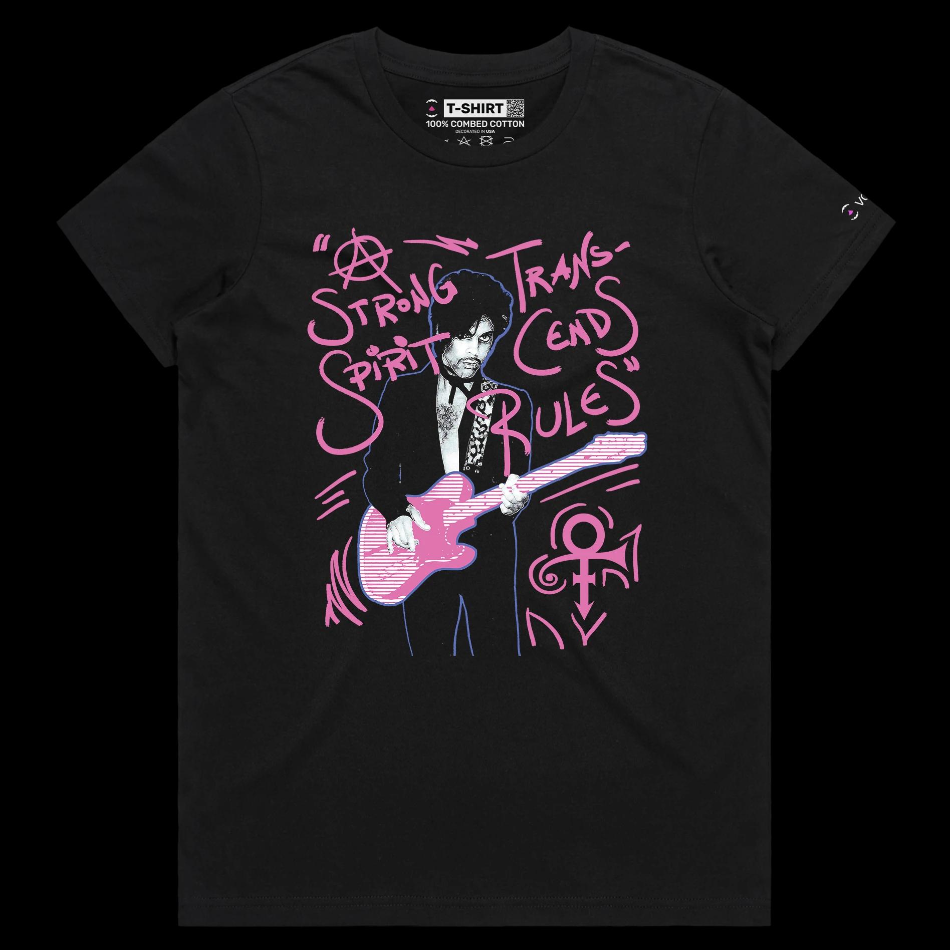 VOICEART Black Female Regular Prince Legendary Quote T-Shirt Premium Graphic Design Music Iconic Superstar Tee Prince Quote