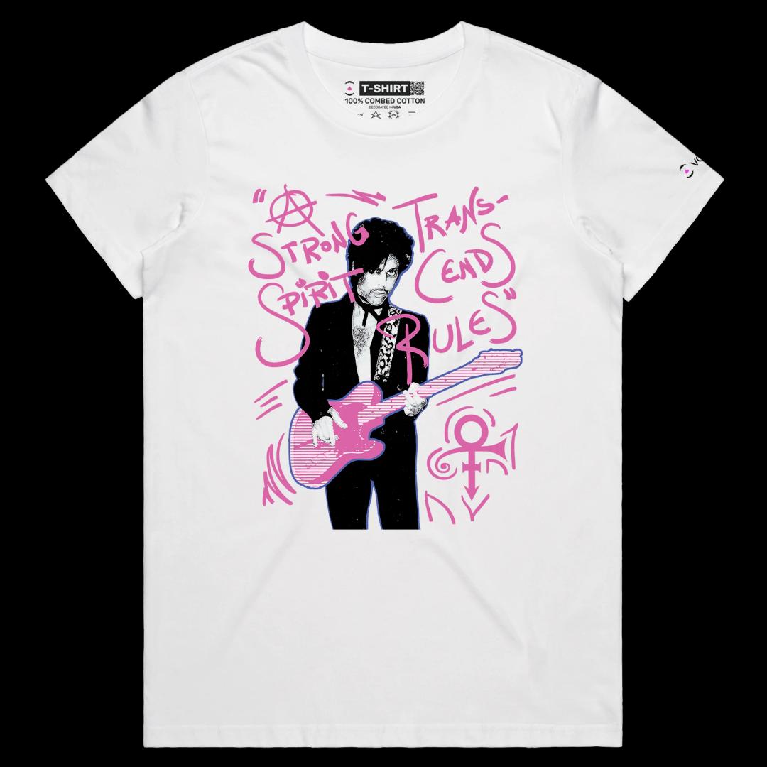 VOICEART White Female Regular Prince Legendary Quote T-Shirt Premium Graphic Design Music Iconic Superstar Tee Prince Quote