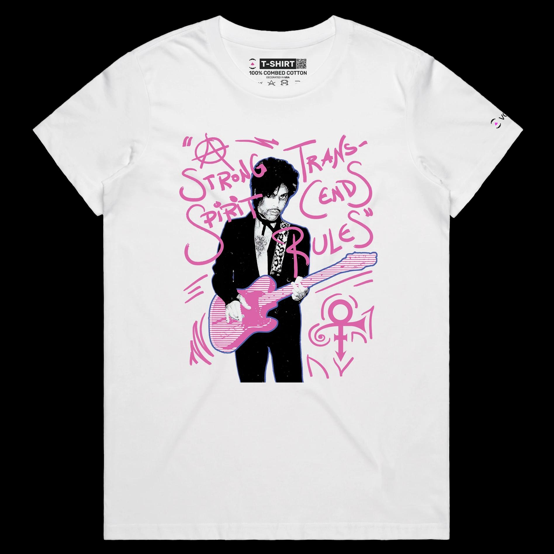 VOICEART White Female Regular Prince Legendary Quote T-Shirt Premium Graphic Design Music Iconic Superstar Tee Prince Quote