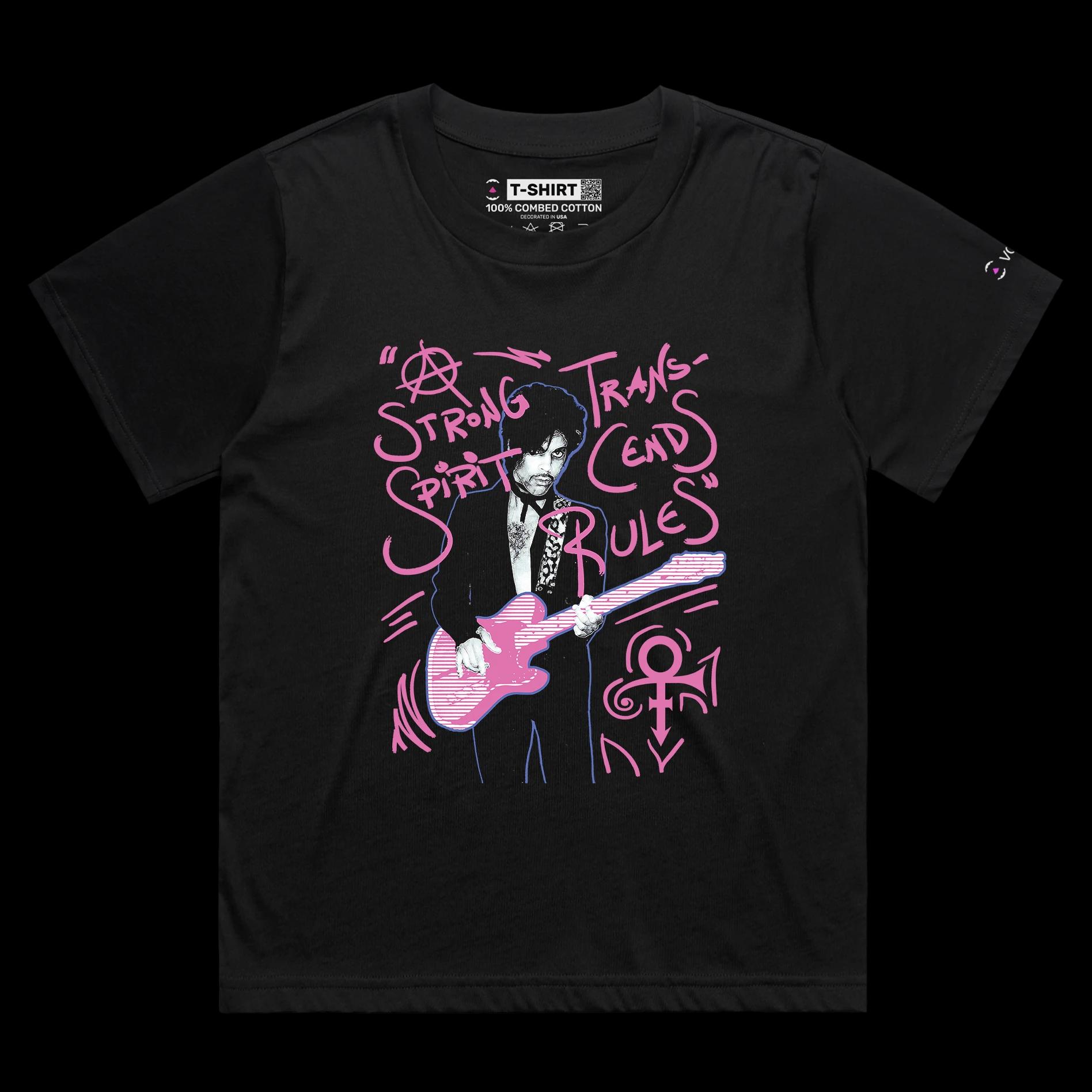 VOICEART Black Female Loose Prince Legendary Quote T-Shirt Premium Graphic Design Music Iconic Superstar Tee Prince Quote