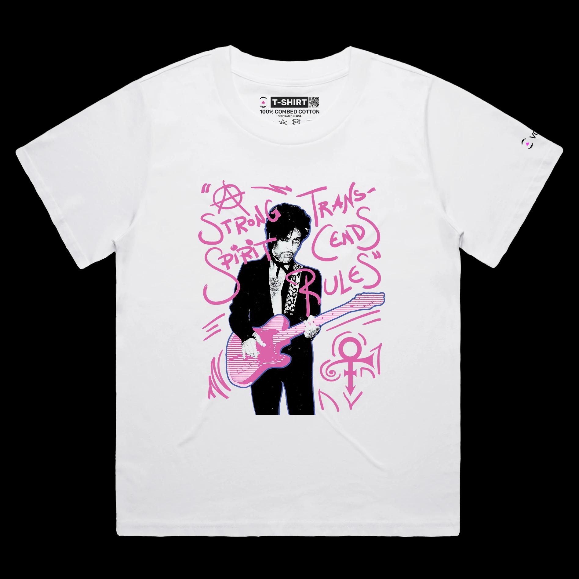 VOICEART White Female Loose Prince Legendary Quote T-Shirt Premium Graphic Design Music Iconic Superstar Tee Prince Quote