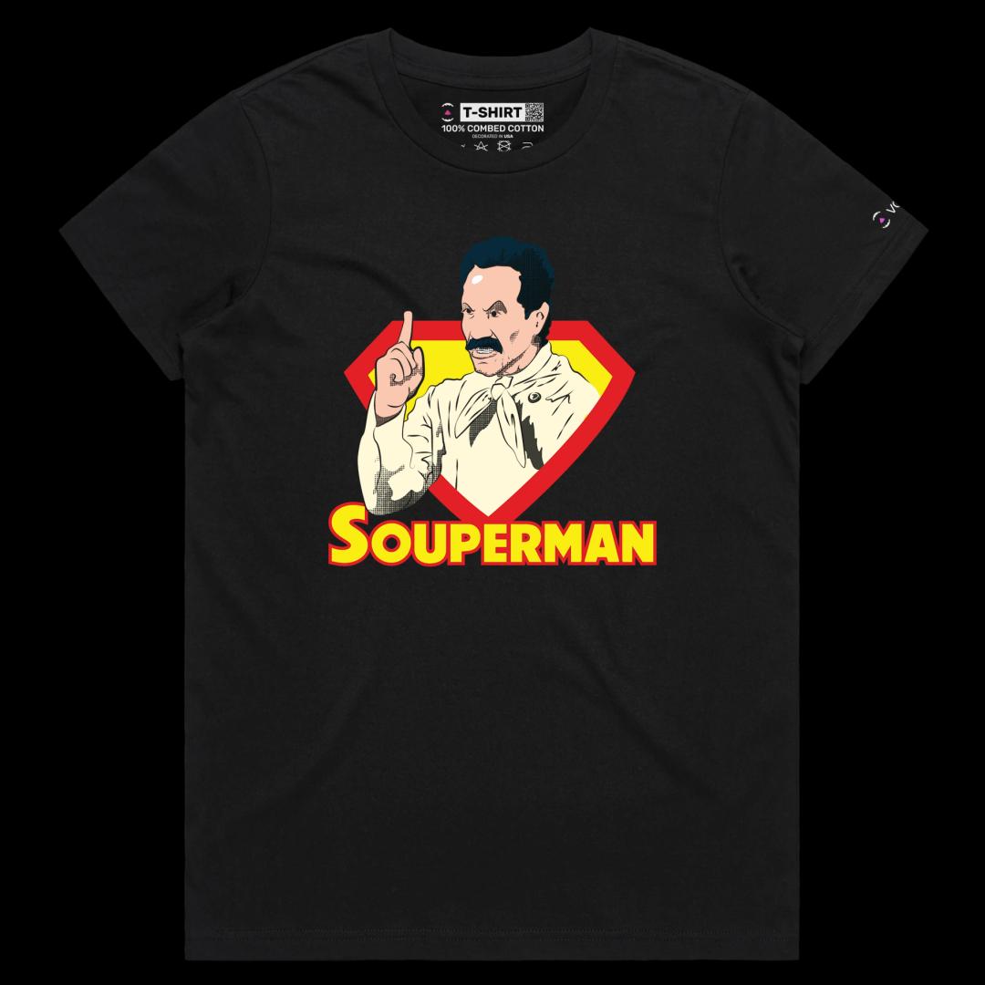 VOICEART Black Female Regular Seinfeld Sitcom Funny tshirt Premium Quality Graphic Superman Wordplay Tee Nazi Character