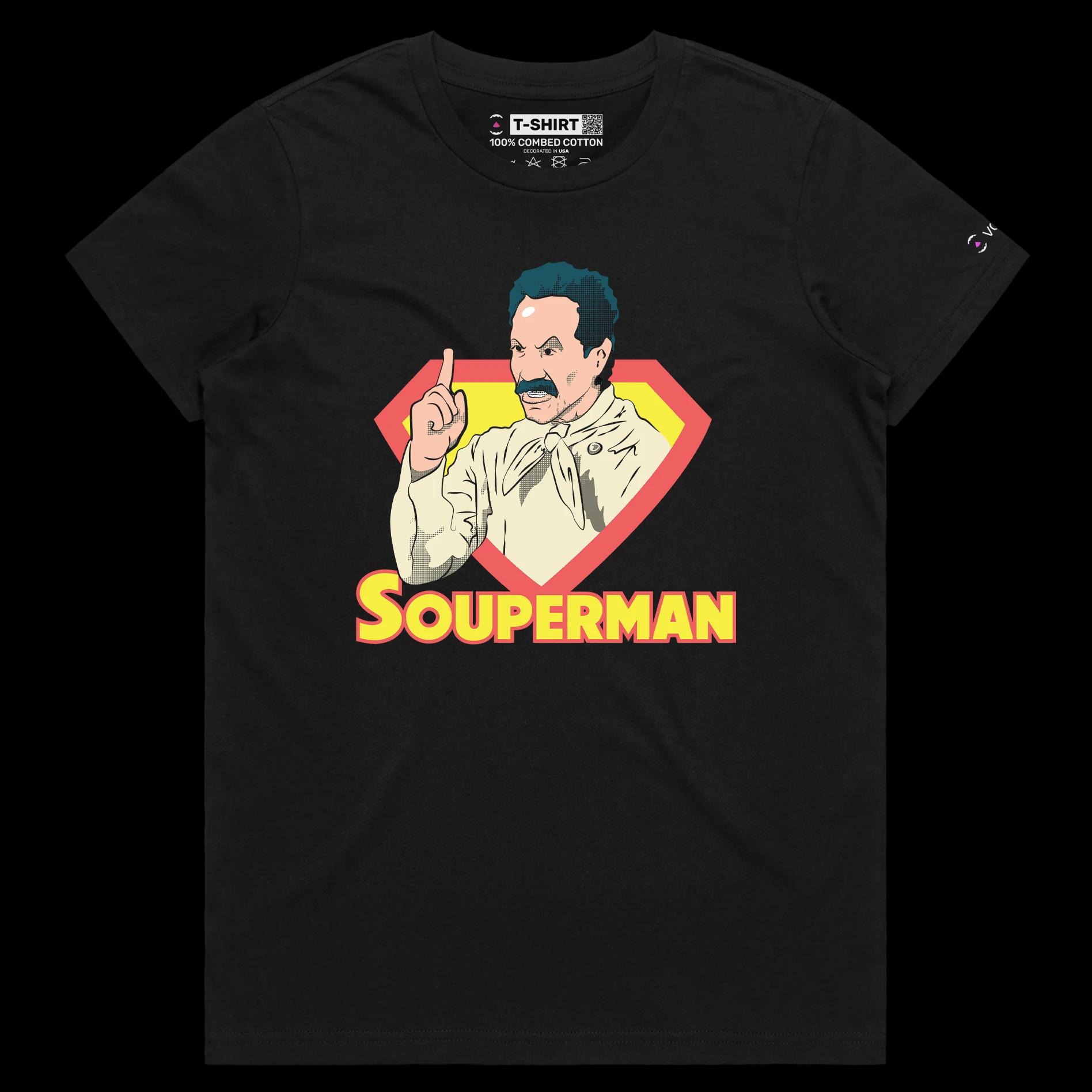 VOICEART Black Female Regular Seinfeld Sitcom Funny tshirt Premium Quality Graphic Superman Wordplay Tee Nazi Character