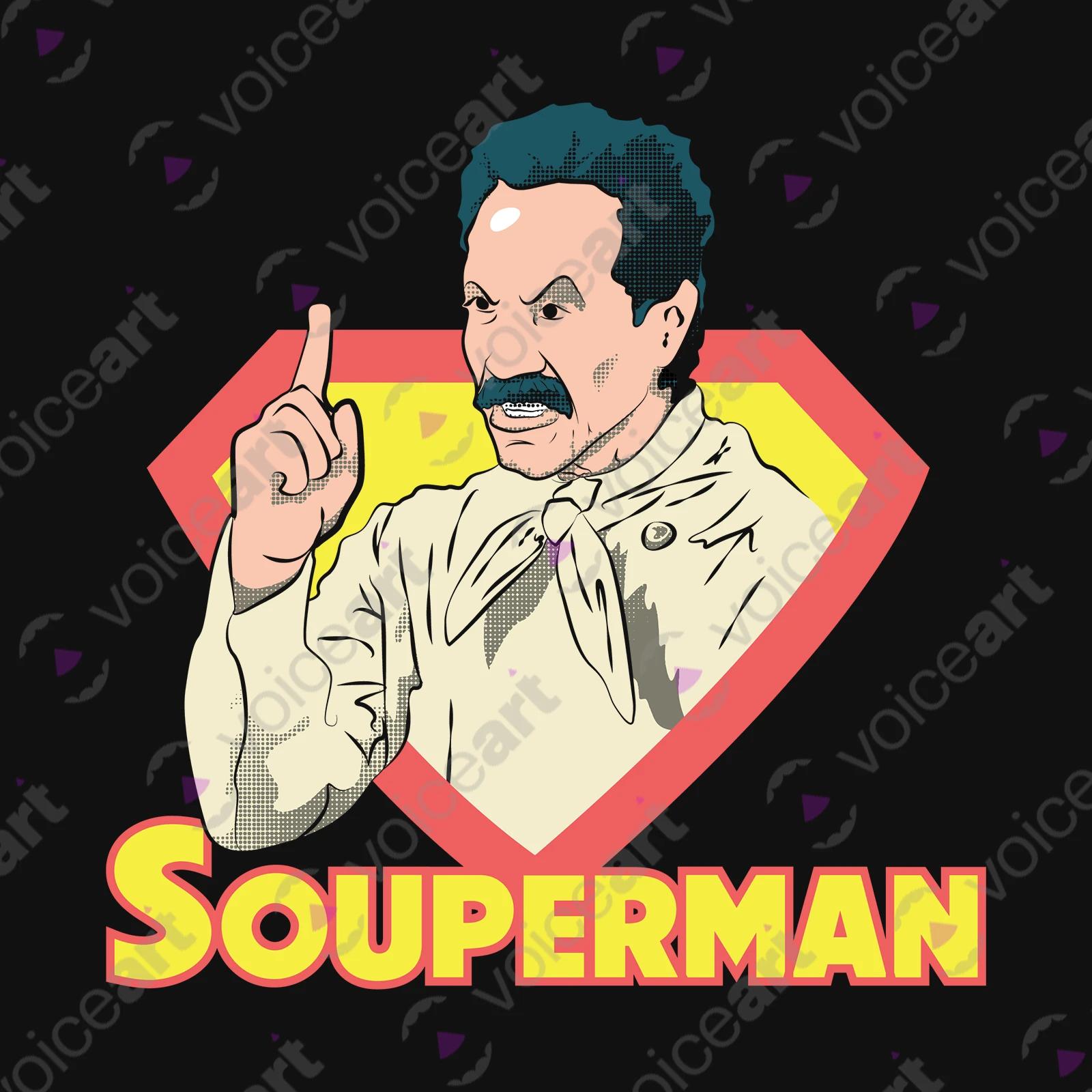 VOICEART Black Watermark Seinfeld Sitcom Funny tshirt Premium Quality Graphic Superman Wordplay Tee Nazi Character
