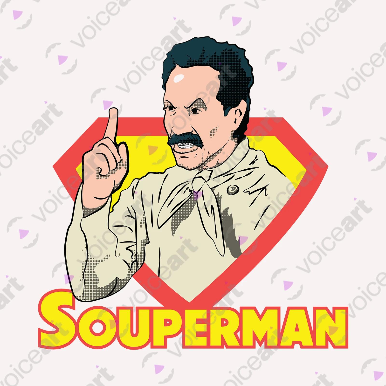 VOICEART White Watermark Seinfeld Sitcom Funny tshirt Premium Quality Graphic Superman Wordplay Tee Nazi Character