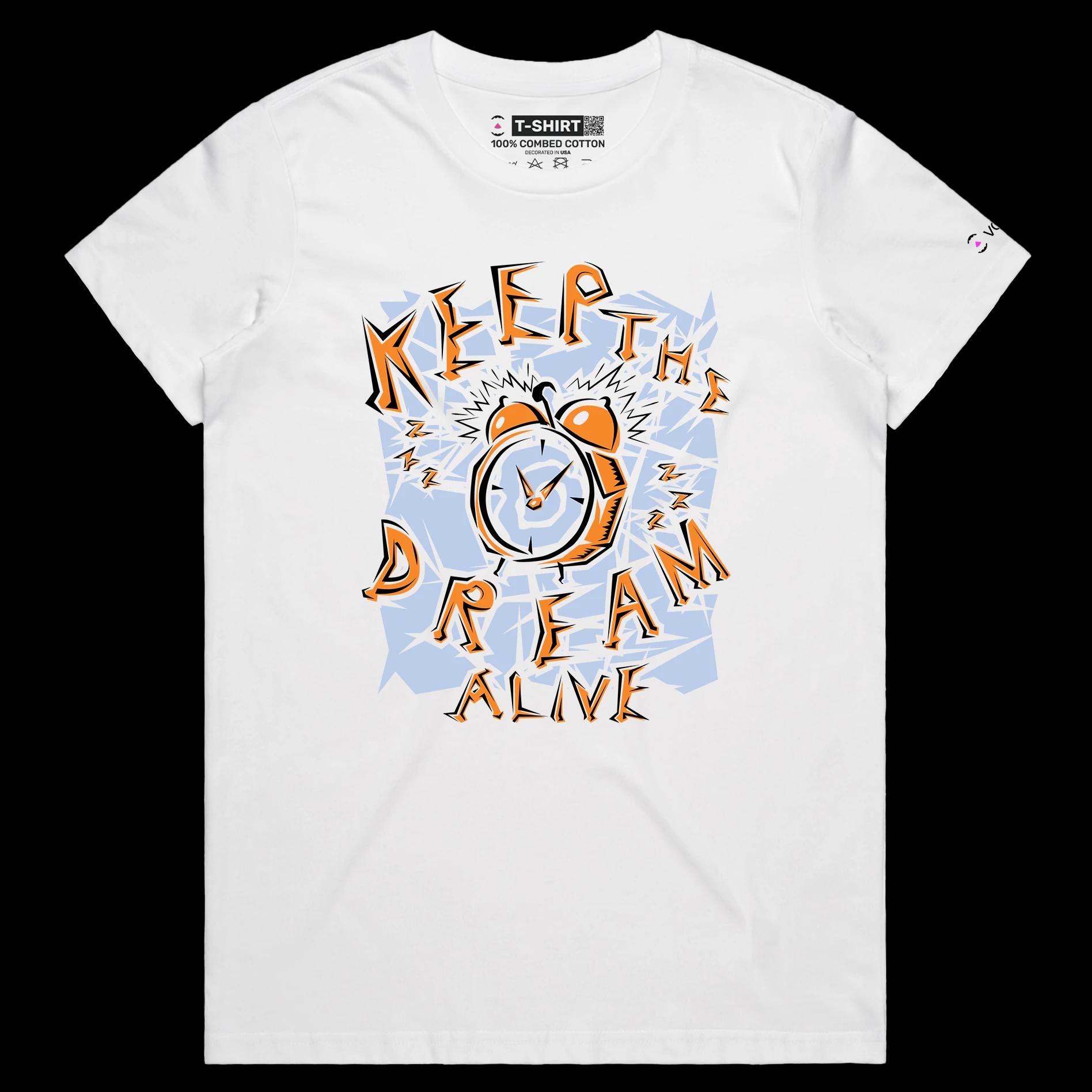 VOICEART White Female Regular Alarm Clock Snooze Button Funny T-Shirt Premium Quality Graphic Wake Up for Work Tee Play Words