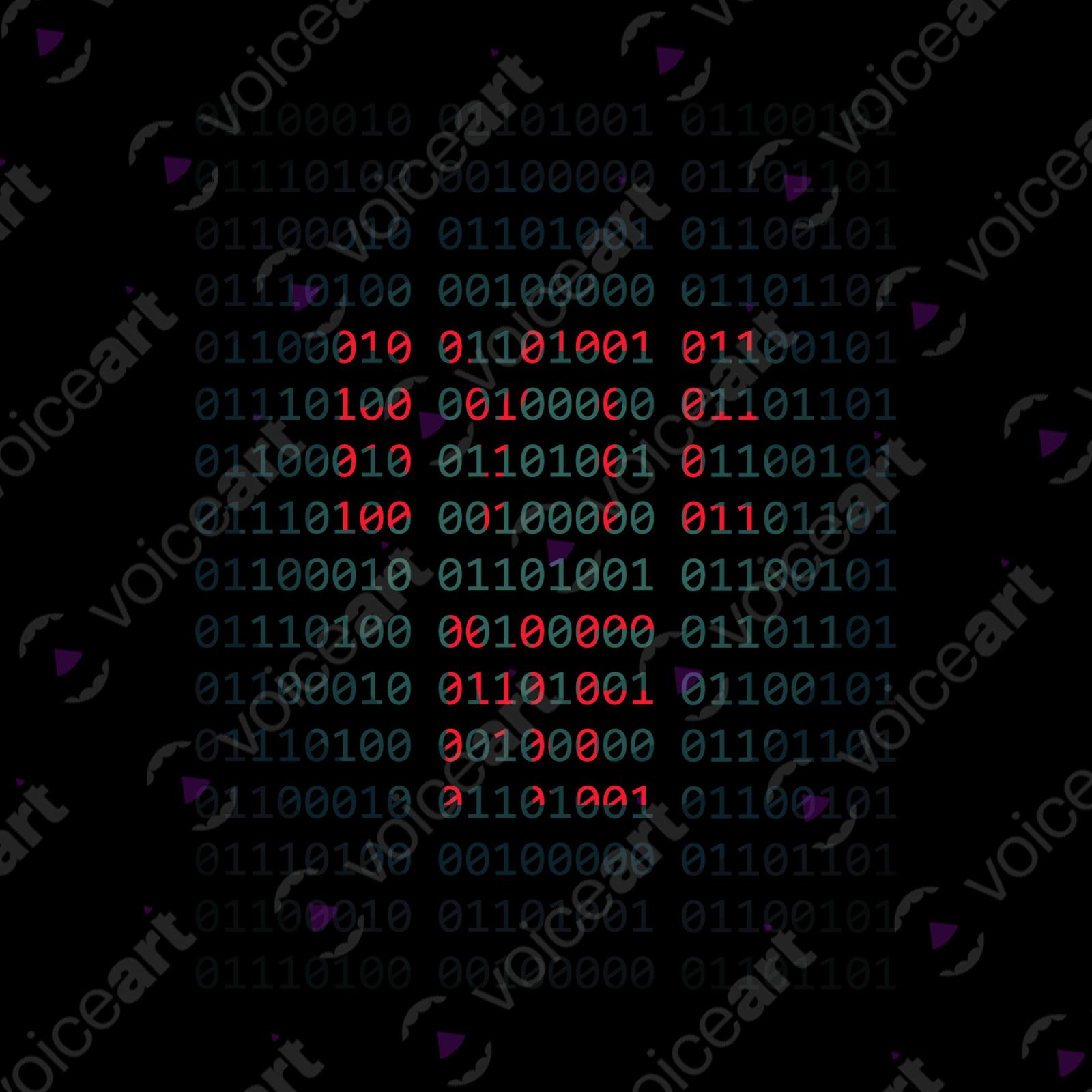 VOICEART Black Watermark Bytes on the Screen Technology T-Shirt with Premium Quality Graphic Computer Chip Tee