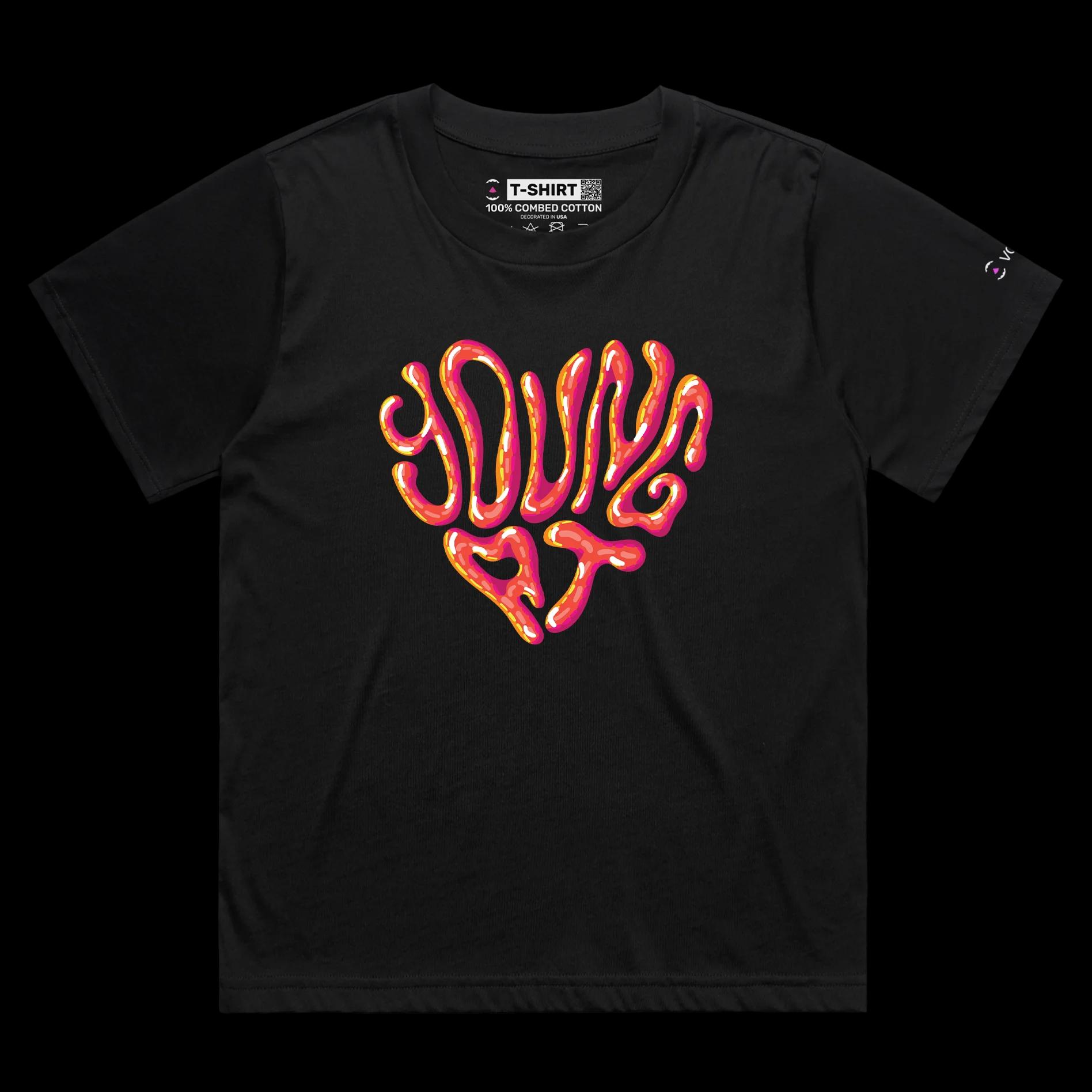 VOICEART Black Female Loose Young Heart Lifestyle Shirt Premium Quality Graphic Youthful Motivation Health and Fitness Tee