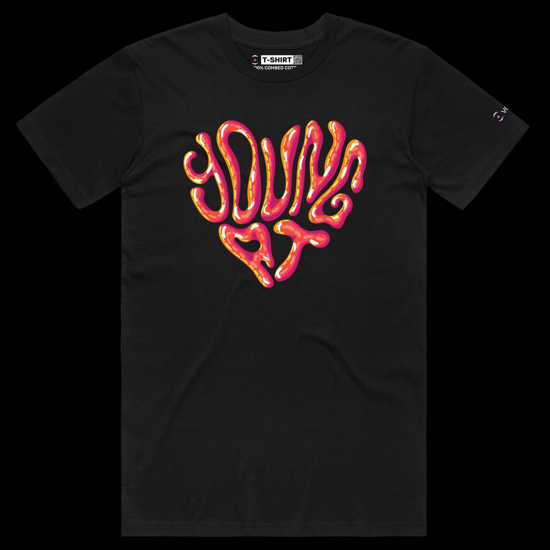 VOICEART Black Male Regular Young Heart Lifestyle Shirt Premium Quality Graphic Youthful Motivation Health and Fitness Tee