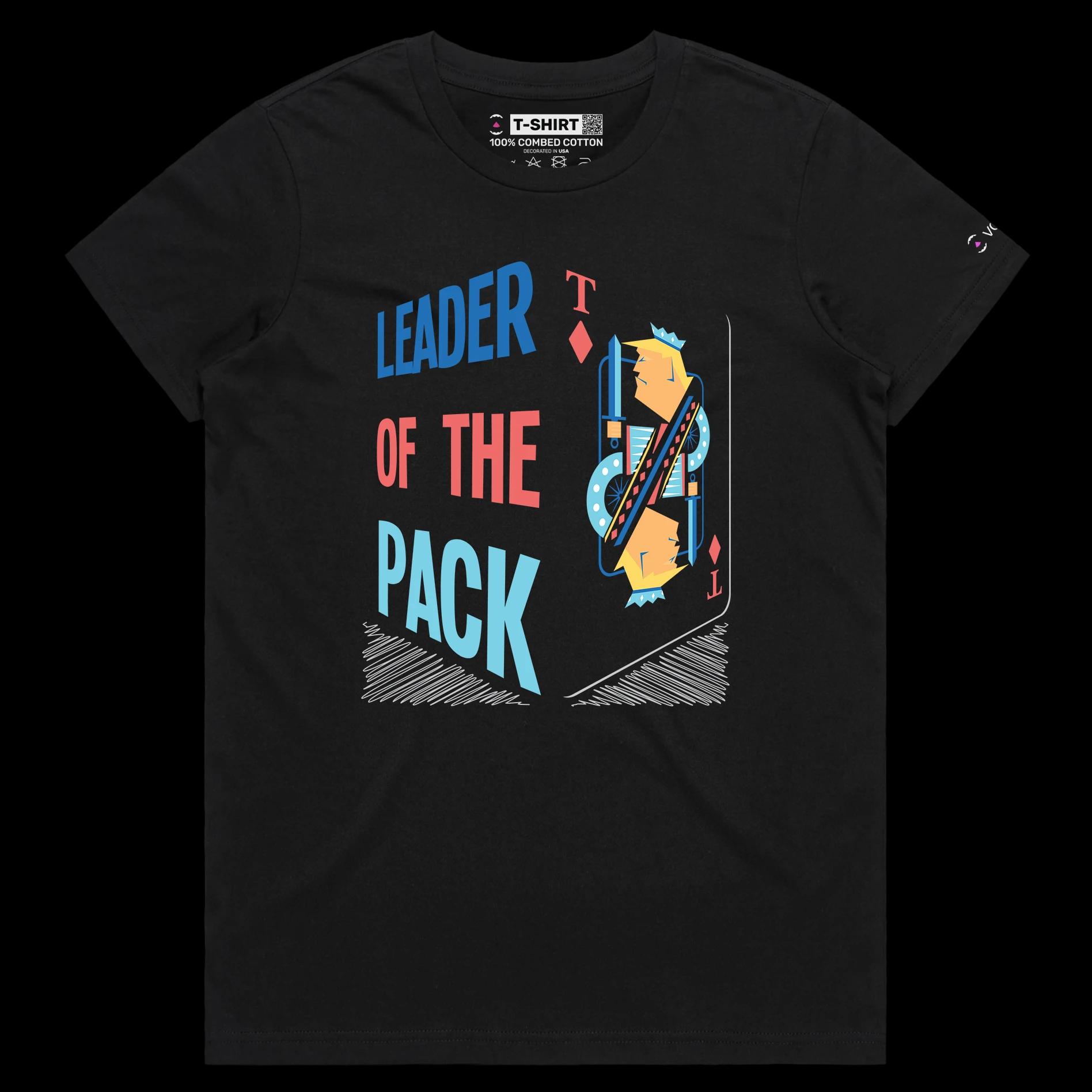 VOICEART Black Female Regular President Donald Trump King of Diamonds Funny Political T-Shirt Premium Leader of the Pack