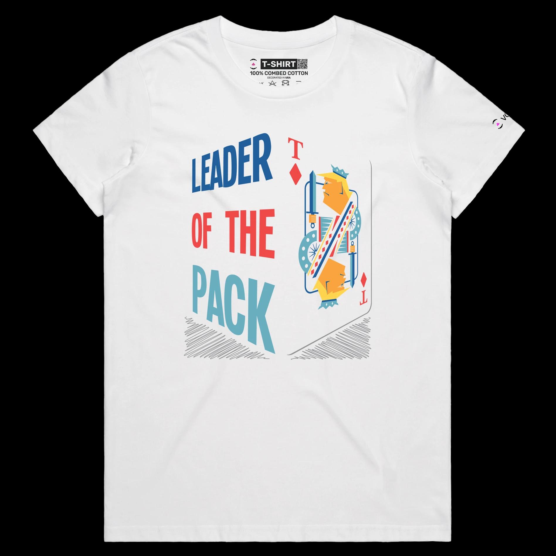 VOICEART White Female Regular President Donald Trump King of Diamonds Funny Political T-Shirt Premium Leader of the Pack