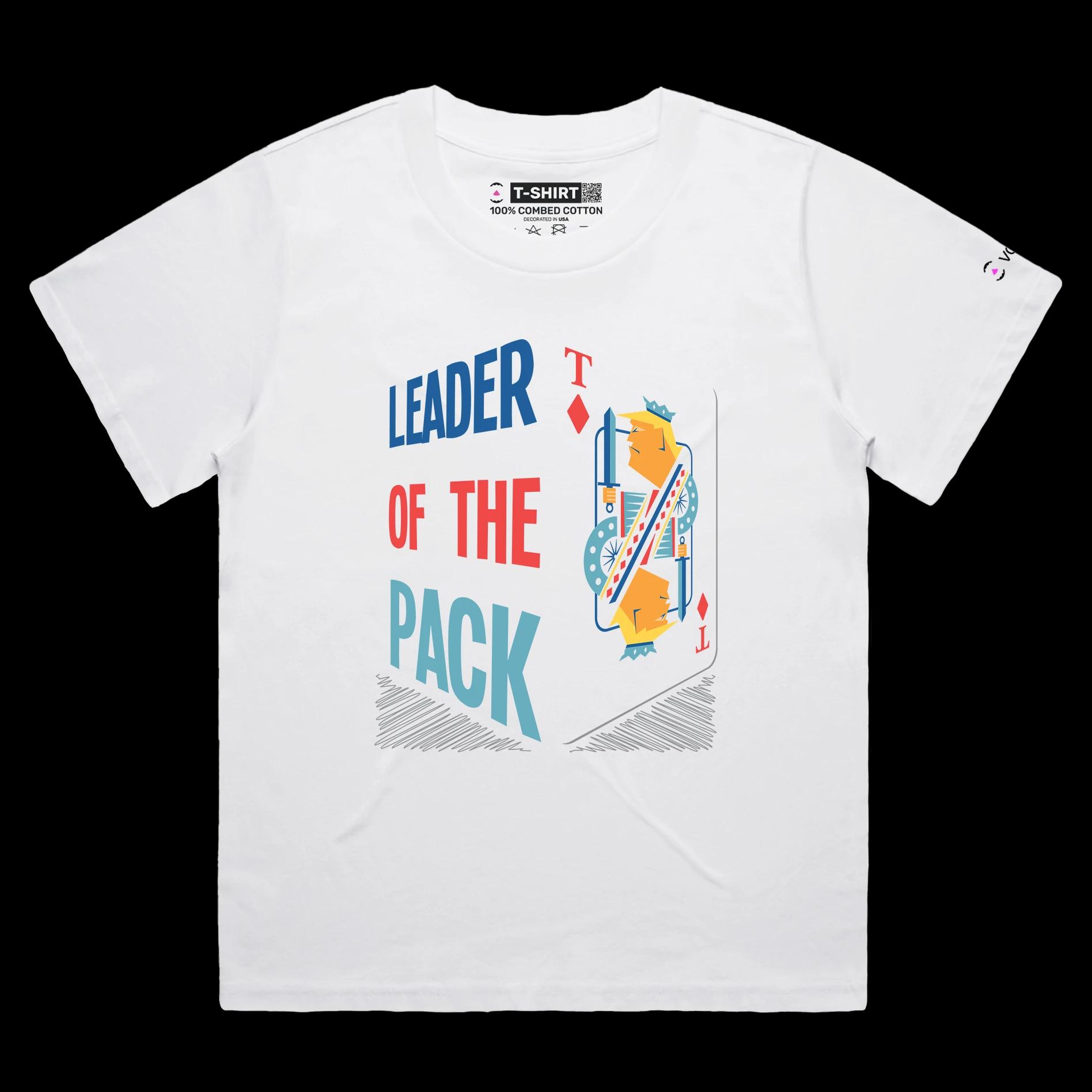 VOICEART White Female Loose President Donald Trump King of Diamonds Funny Political T-Shirt Premium Leader of the Pack