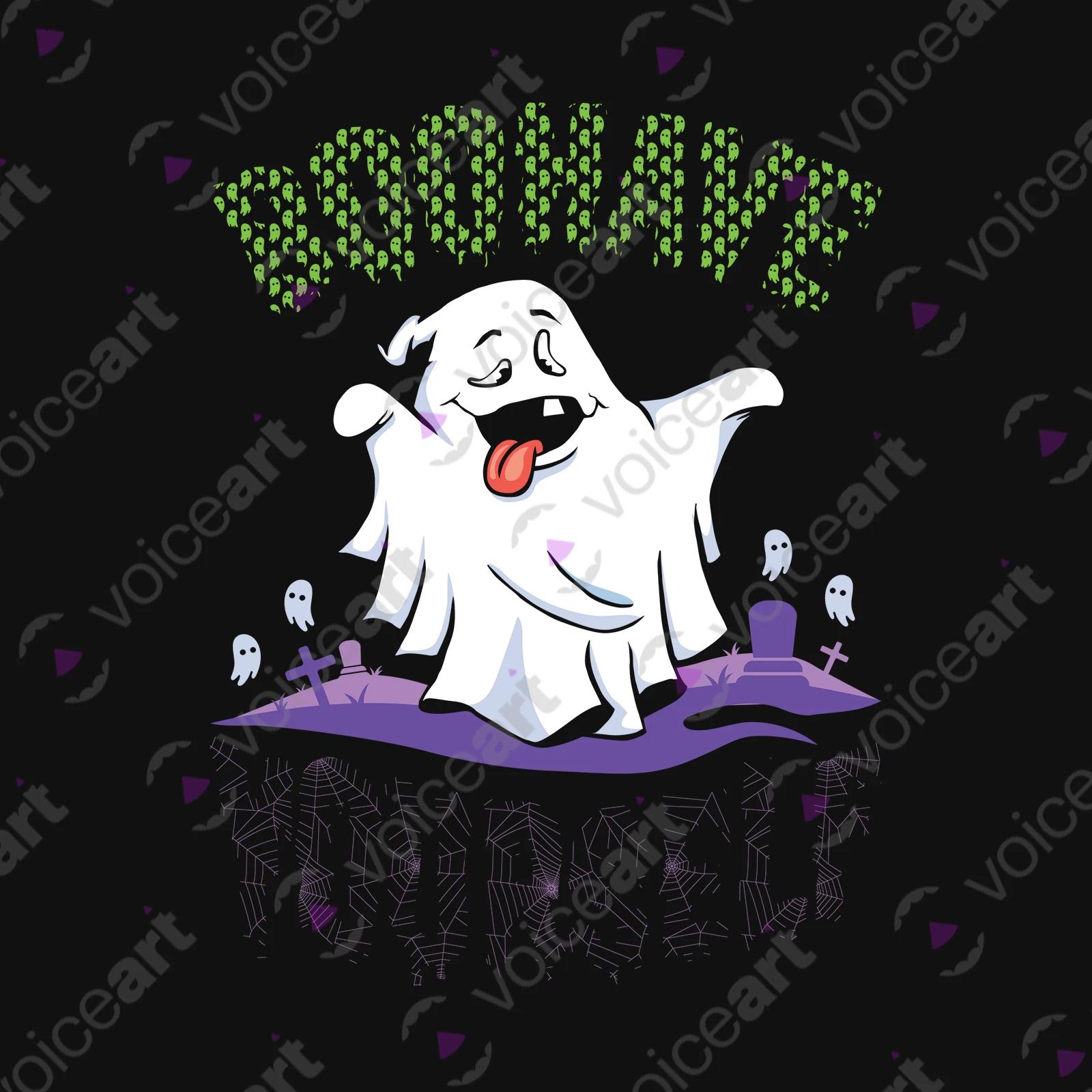 VOICEART Black Watermark Crazy Ghost Funny TShirt with Premium Quality Graphic Scary Tee for Holidays with Play on Words