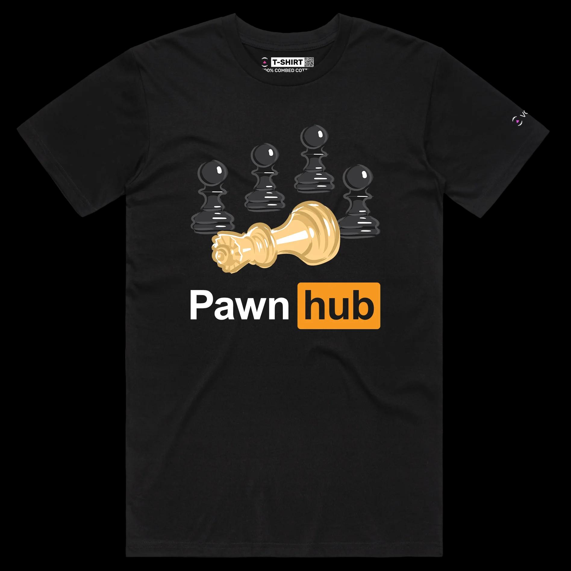 VOICEART Black Male Regular Chess Pieces Funny T-Shirt with Premium Quality Graphic Dark Humor Board Game Pawn Hub Tee
