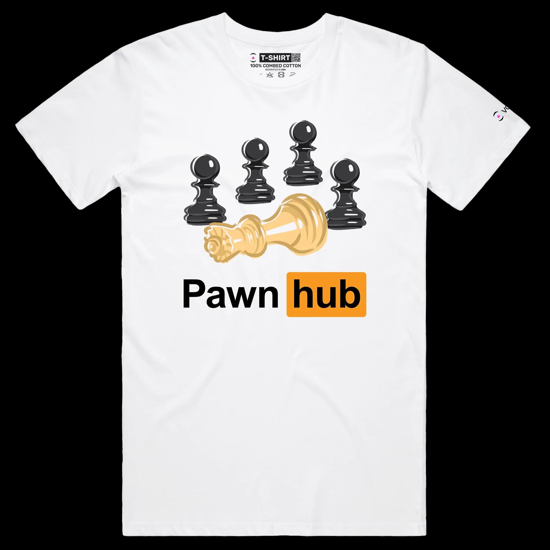 VOICEART White Male Regular Chess Pieces Funny T-Shirt with Premium Quality Graphic Dark Humor Board Game Pawn Hub Tee