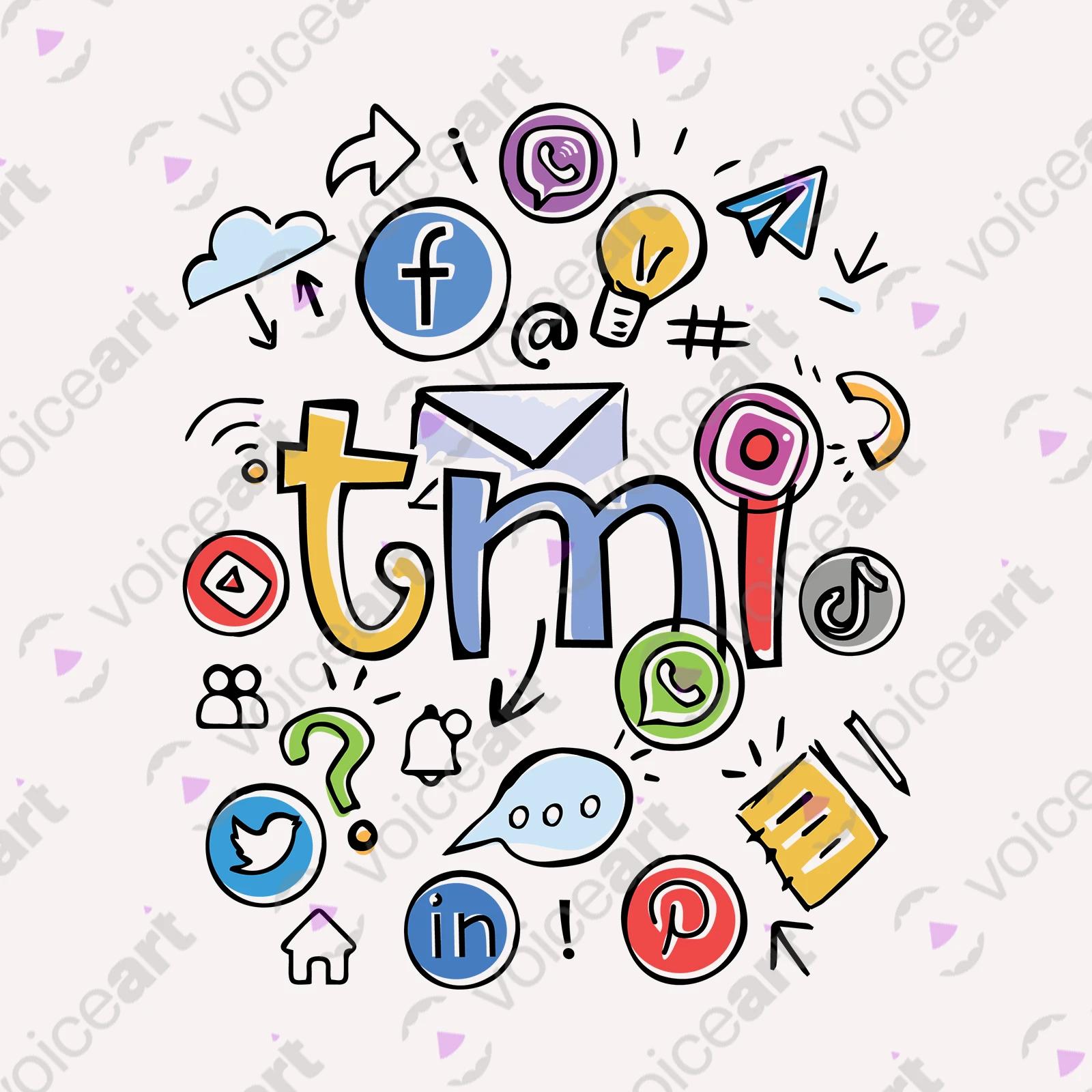 VOICEART White Watermark Overwhelmed by Technology Funny IT T-Shirt with Premium Quality Graphic Tee for Office Work