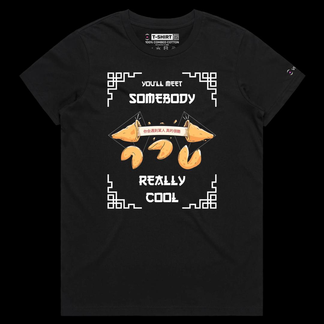VOICEART Black Female Regular Asian Food Funny T-Shirt Premium Quality Graphic Design Chinese Cuisine Kung Pao Chicken Tee