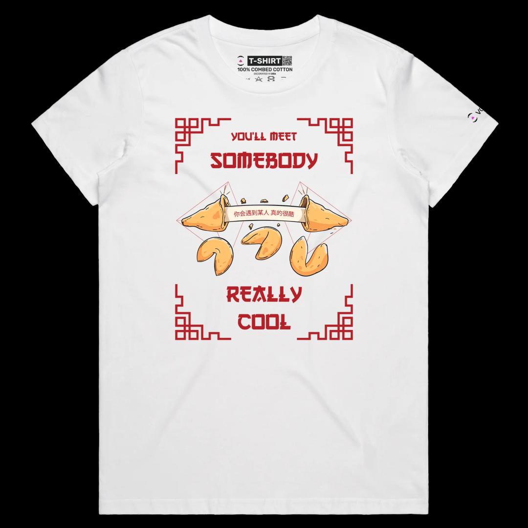 VOICEART White Female Regular Asian Food Funny T-Shirt Premium Quality Graphic Design Chinese Cuisine Kung Pao Chicken Tee