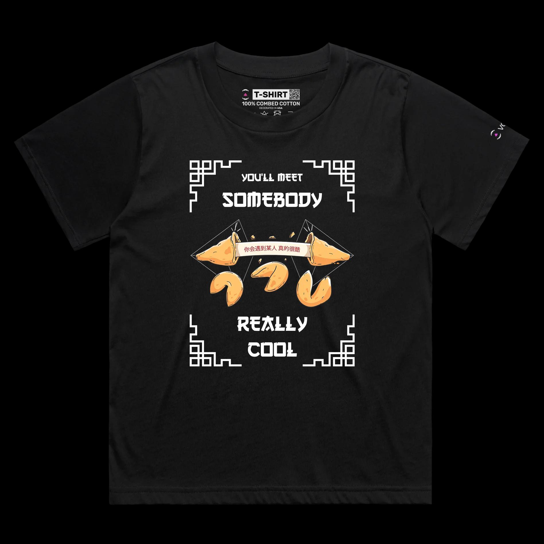 VOICEART Black Female Loose Asian Food Funny T-Shirt Premium Quality Graphic Design Chinese Cuisine Kung Pao Chicken Tee