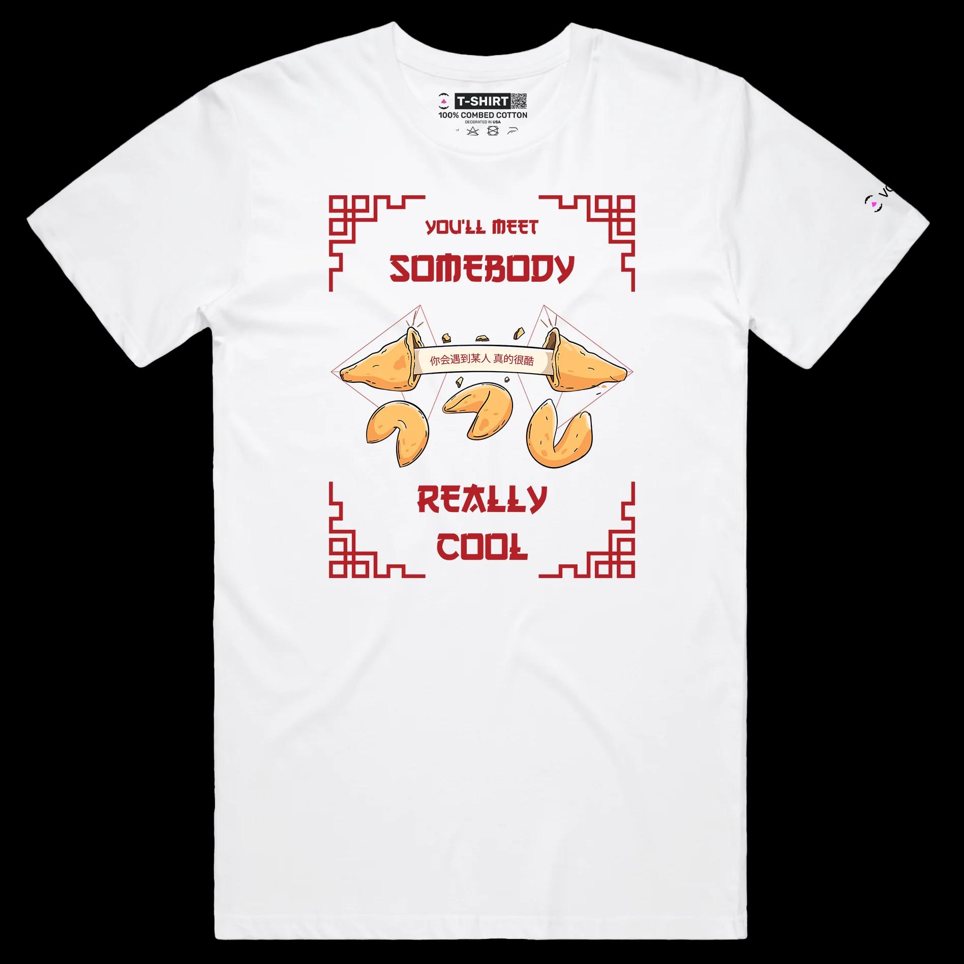VOICEART White Male Regular Asian Food Funny T-Shirt Premium Quality Graphic Design Chinese Cuisine Kung Pao Chicken Tee