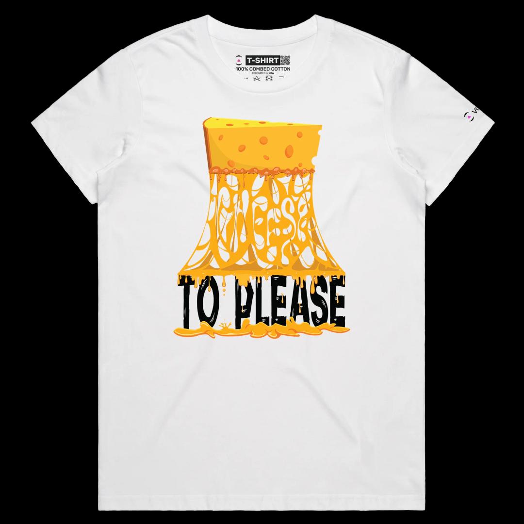 VOICEART Black Female Loose Swiss Cheese Funny T-Shirt Premium Quality Graphic and Design Food Themed Cheesy Wordplay Tee