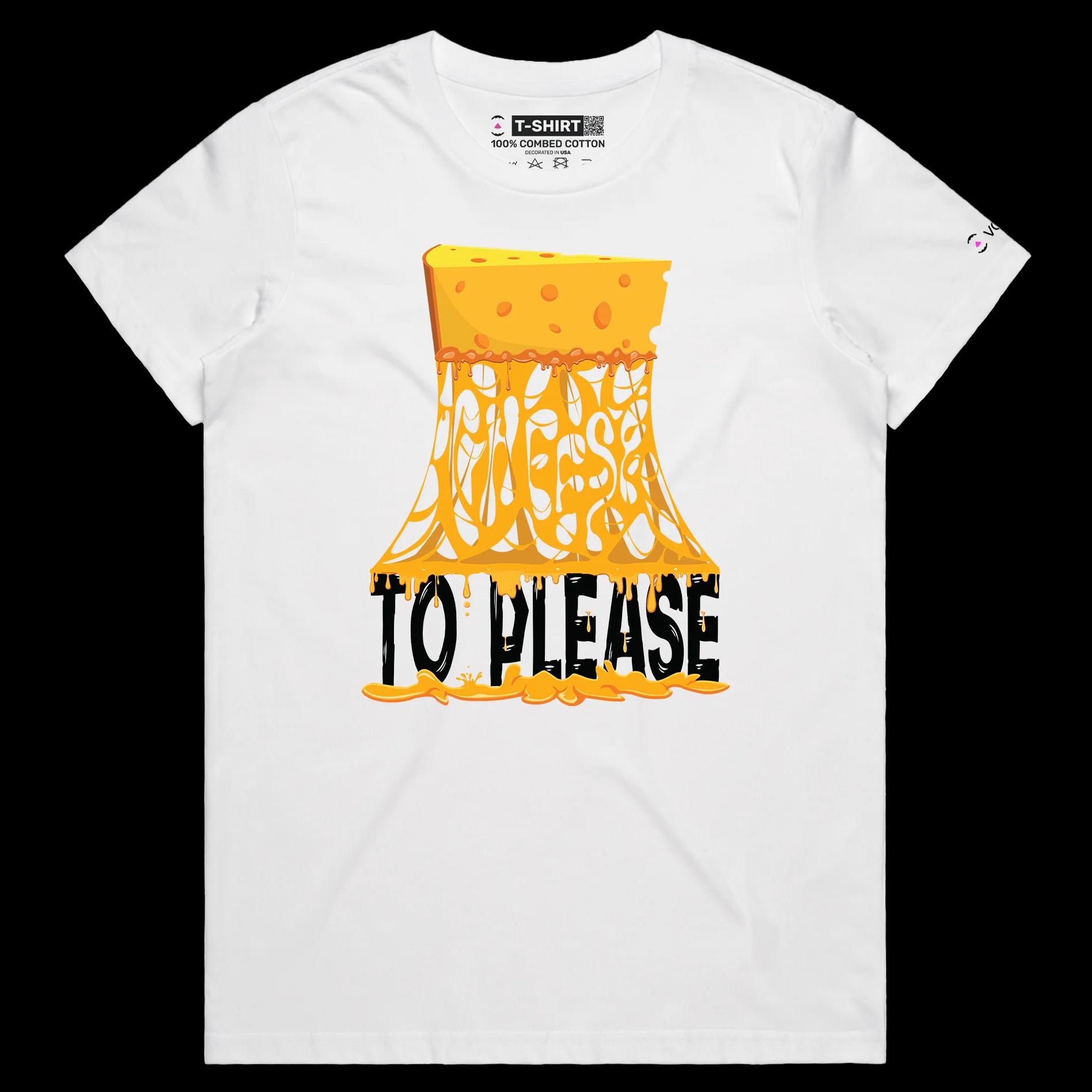 VOICEART Black Female Loose Swiss Cheese Funny T-Shirt Premium Quality Graphic and Design Food Themed Cheesy Wordplay Tee