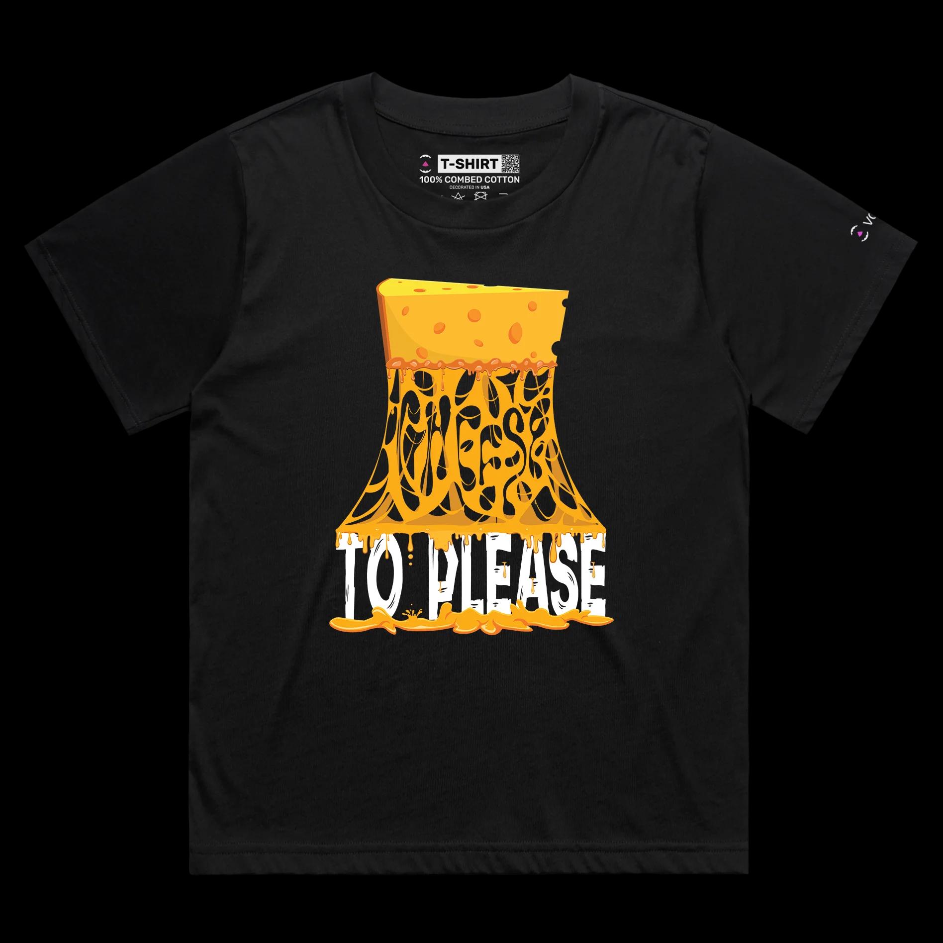 VOICEART Black Watermark Swiss Cheese Funny T-Shirt Premium Quality Graphic and Design Food Themed Cheesy Wordplay Tee