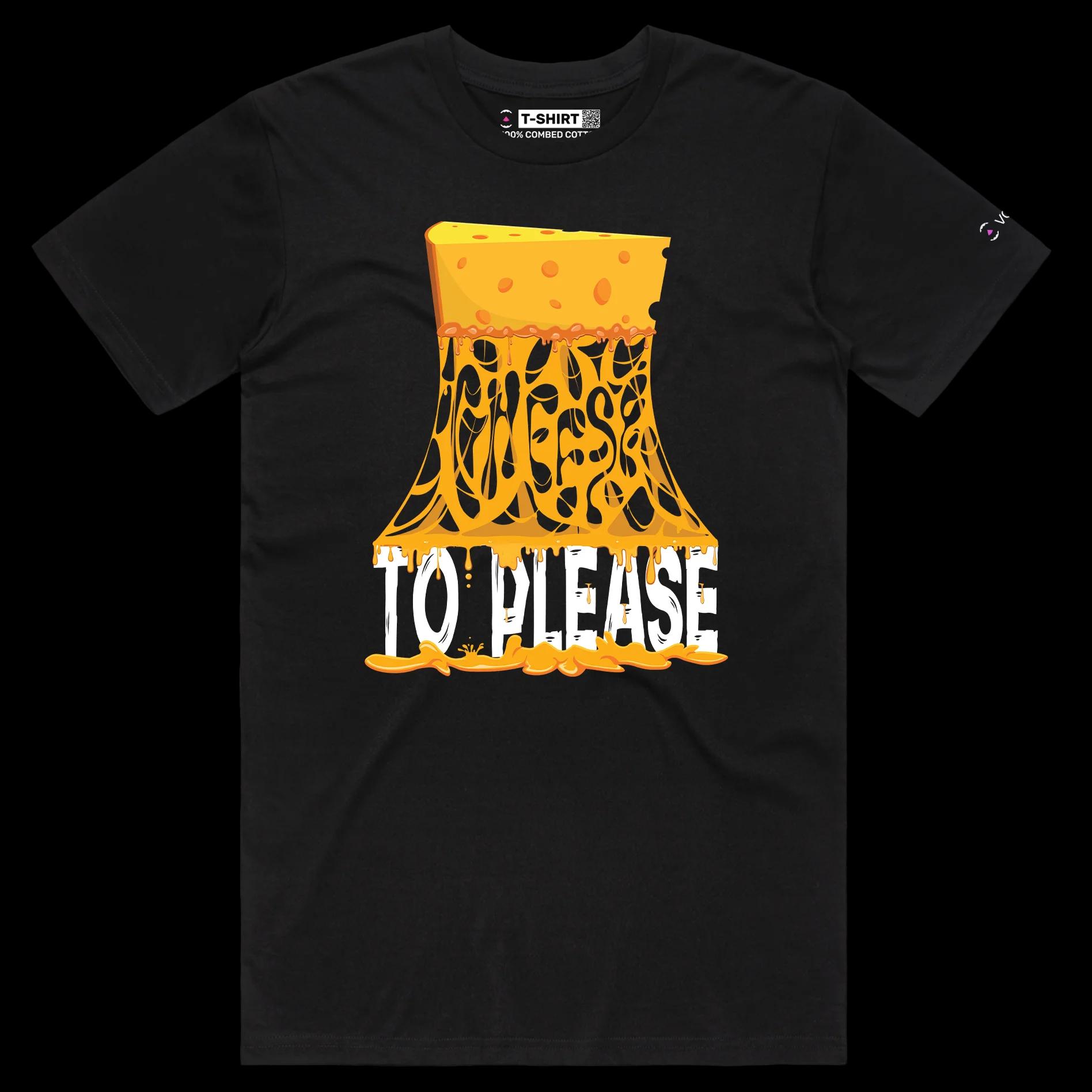 VOICEART Black Male Regular Swiss Cheese Funny T-Shirt Premium Quality Graphic and Design Food Themed Cheesy Wordplay Tee