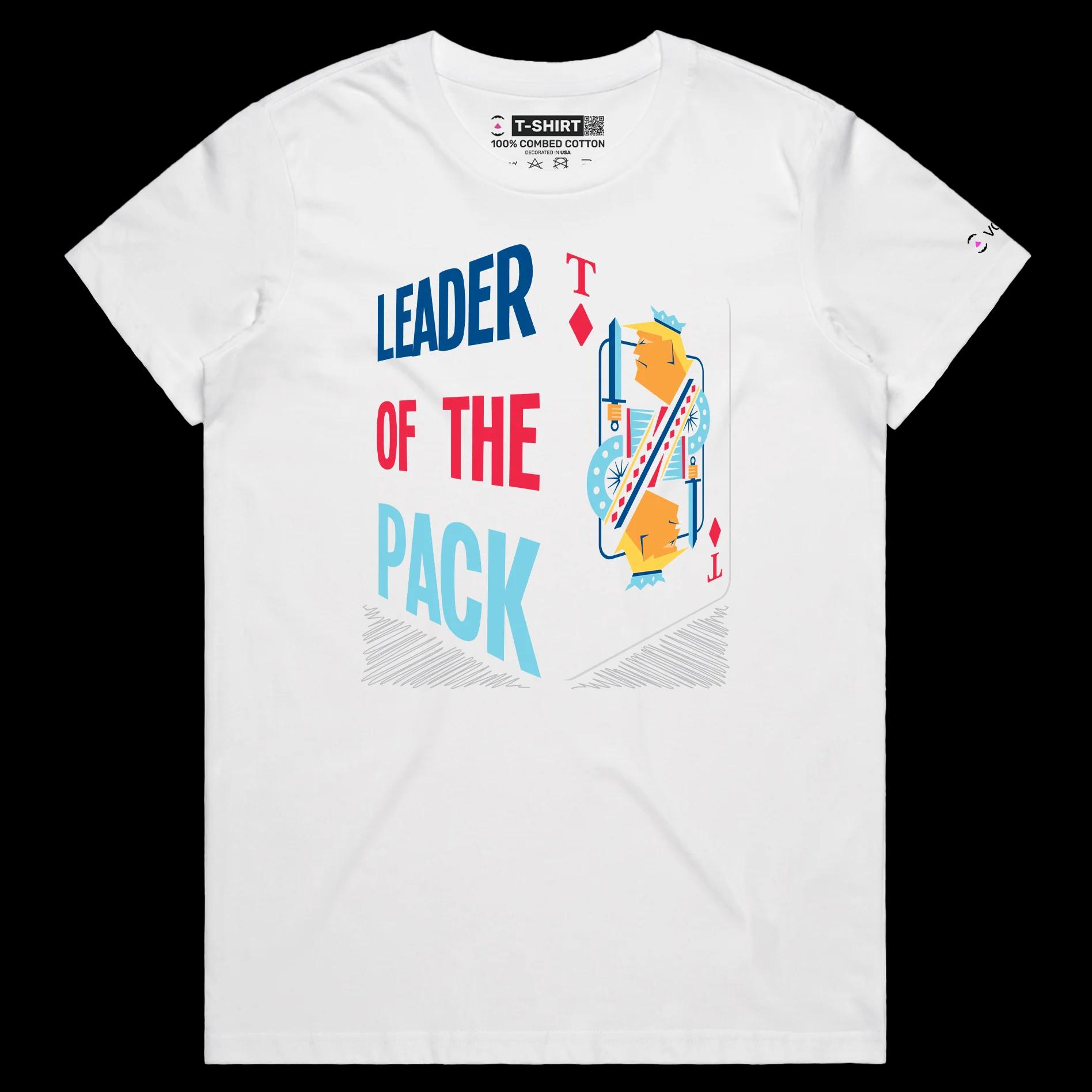 VOICEART White Female Regular President Donald Trump King of Diamonds Funny Political T-Shirt Premium Leader of the Pack