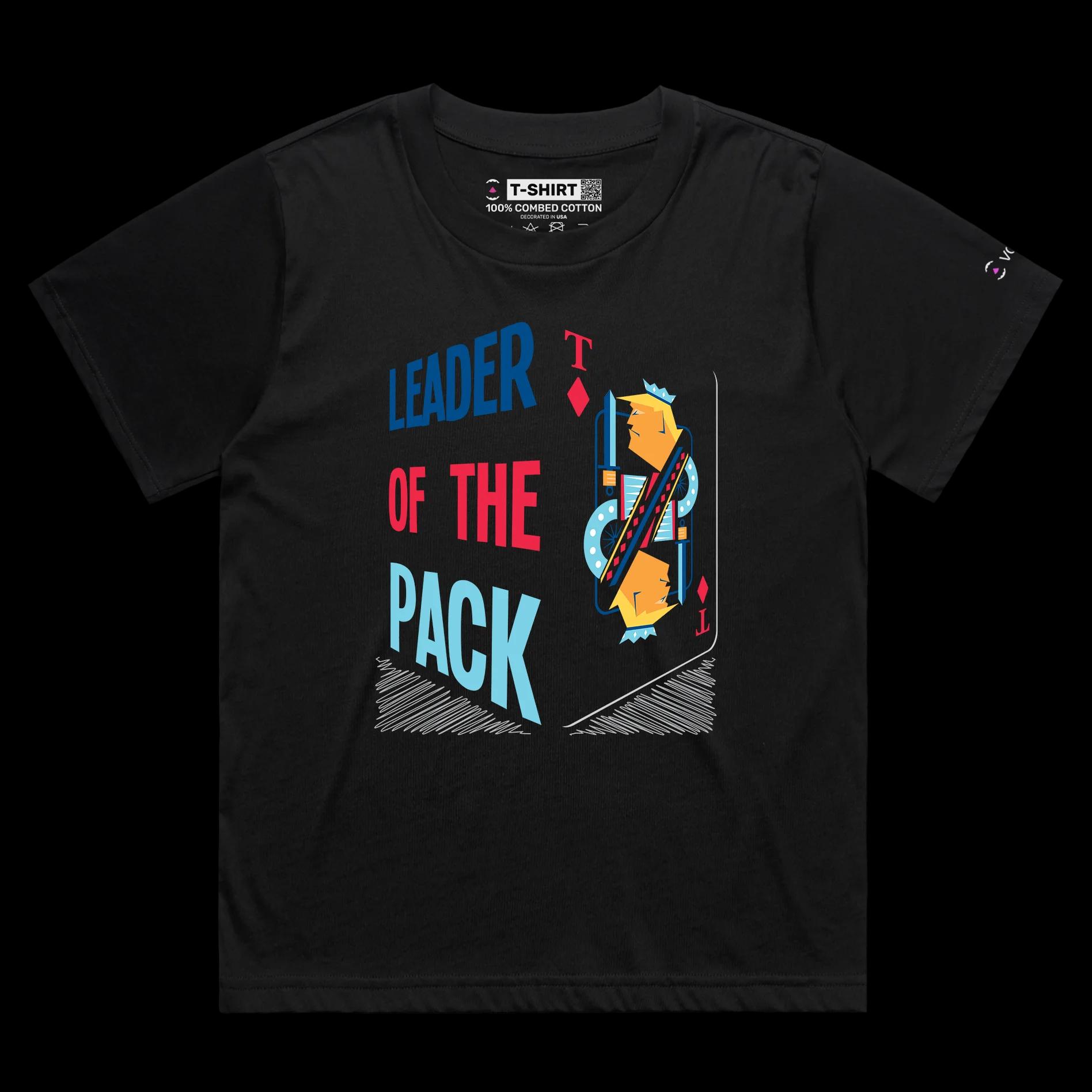 VOICEART Black Female Loose President Donald Trump King of Diamonds Funny Political T-Shirt Premium Leader of the Pack