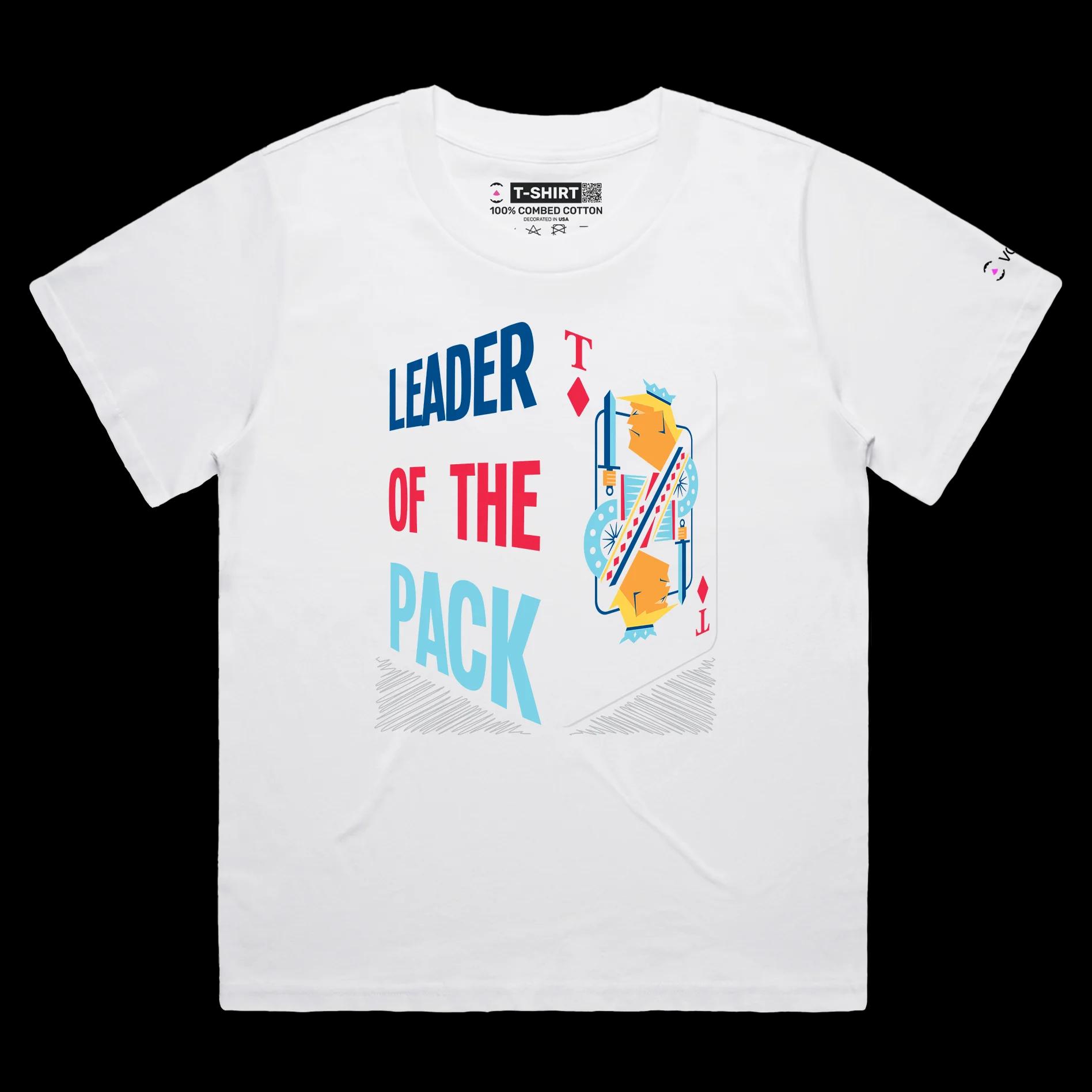 VOICEART White Female Loose President Donald Trump King of Diamonds Funny Political T-Shirt Premium Leader of the Pack