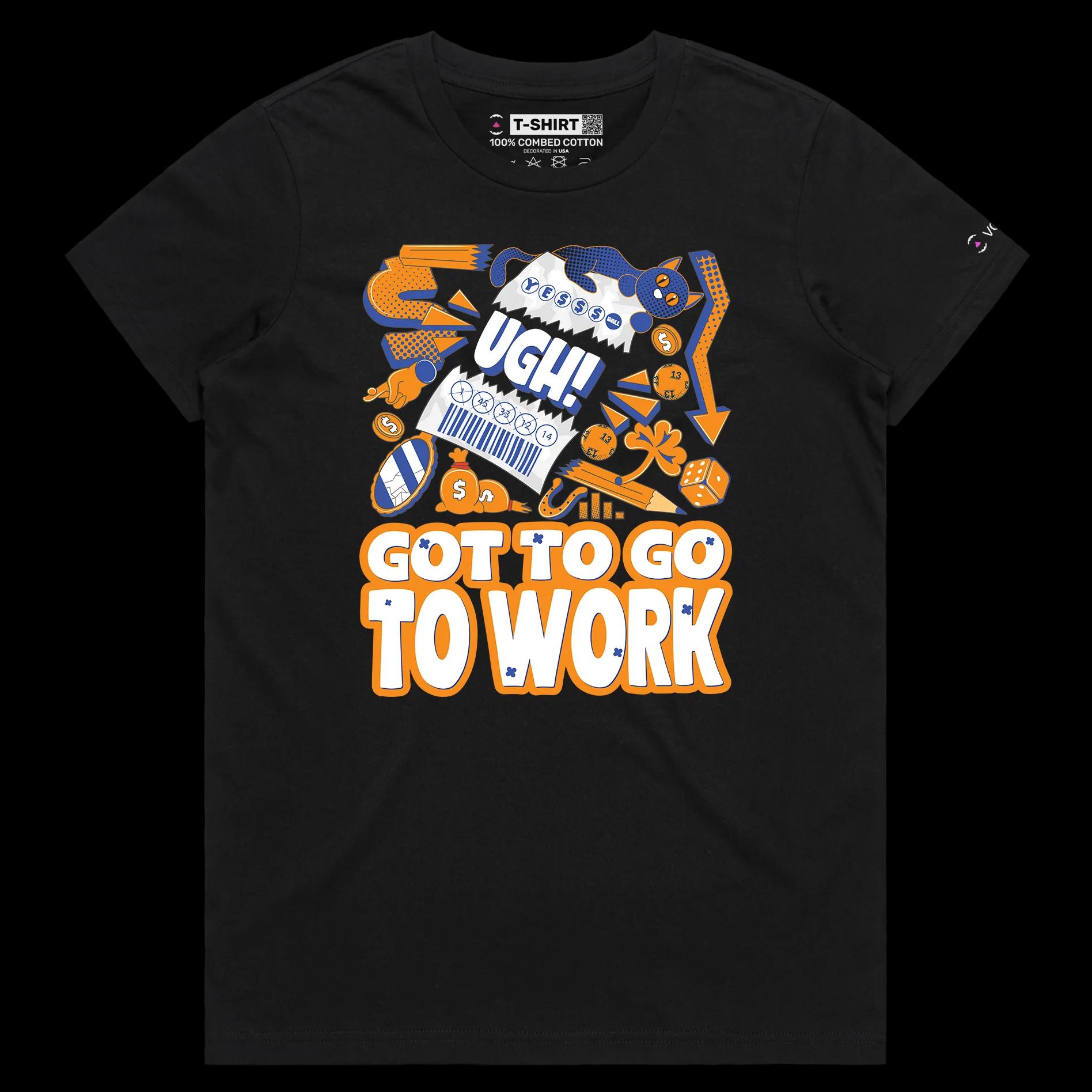 VOICEART Black Female Regular Ripped Lottery Ticket Funny T-Shirt with Premium Graphic Design Gambling and Finances Tee