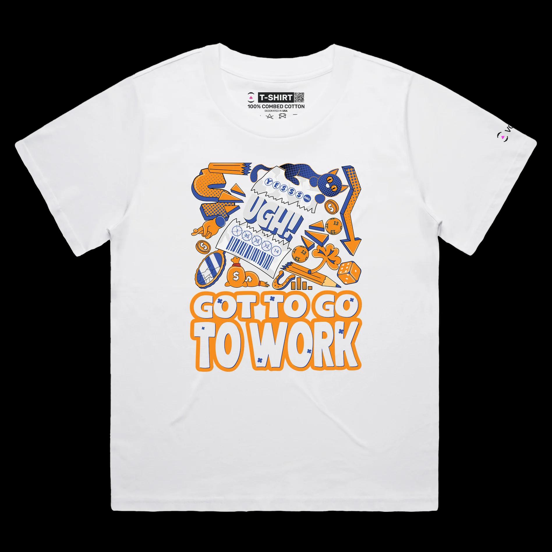 VOICEART White Female Loose Ripped Lottery Ticket Funny T-Shirt with Premium Graphic Design Gambling and Finances Tee