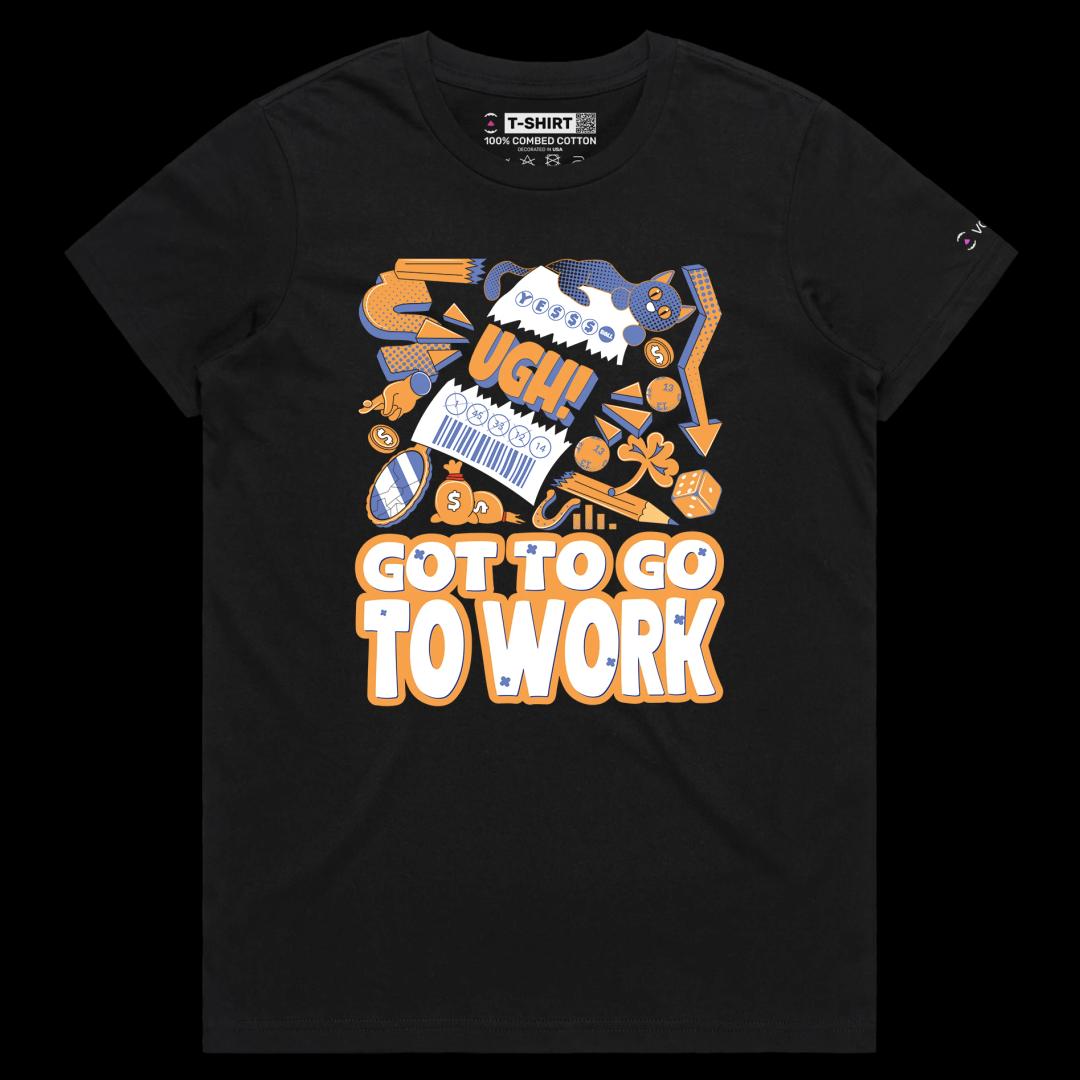 VOICEART Black Female Regular Ripped Lottery Ticket Funny T-Shirt with Premium Graphic Design Gambling and Finances Tee