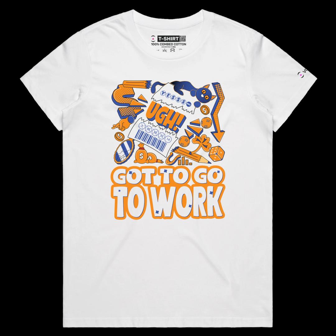 VOICEART White Female Regular Ripped Lottery Ticket Funny T-Shirt with Premium Graphic Design Gambling and Finances Tee