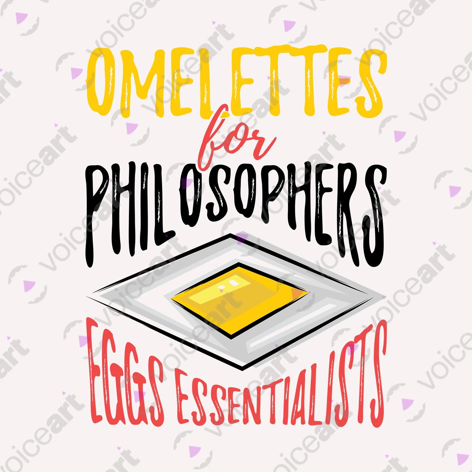VOICEART White Watermark Eggs Philosophy Funny TShirt with Premium Graphic Design Scrambled Existentialism Wordplay Tee