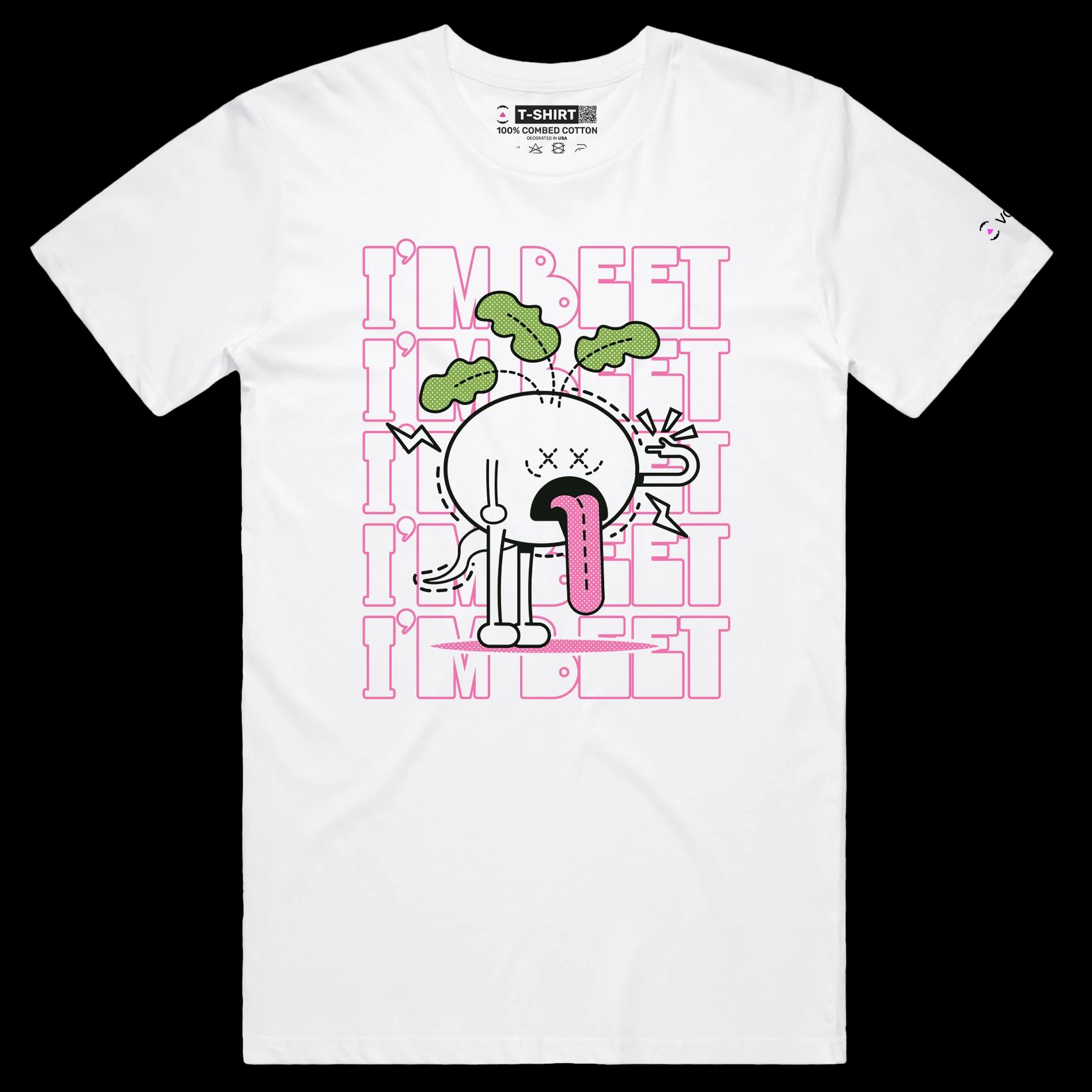 VOICEART White Male Regular Tired Beetroot Plant Funny T-Shirt Premium Quality Vibrant Vegetables Tee with Play on Words