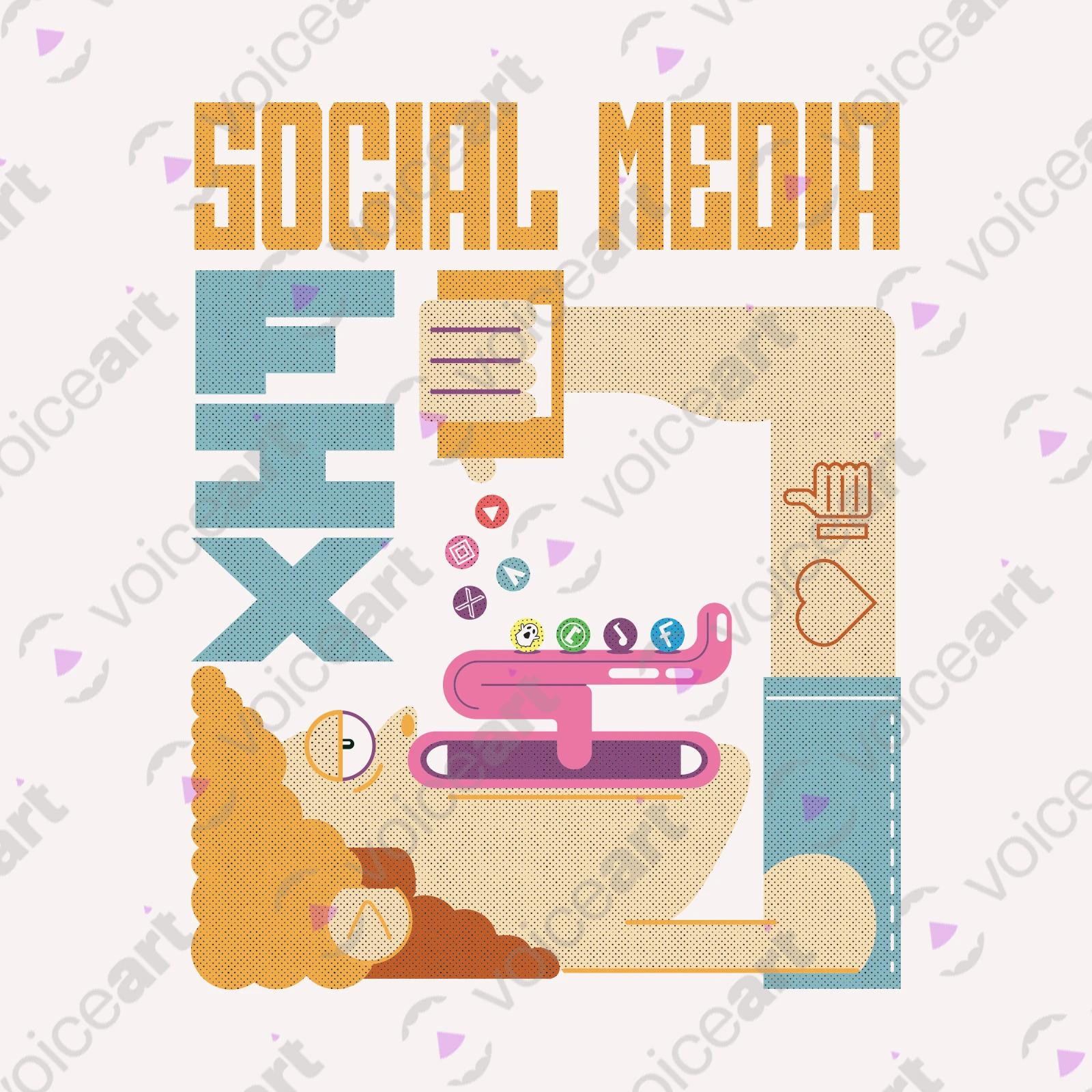 VOICEART White Watermark Social Media Fixation Funny shirt Premium Quality Social Issues Addiction Dark Humor Tee v2