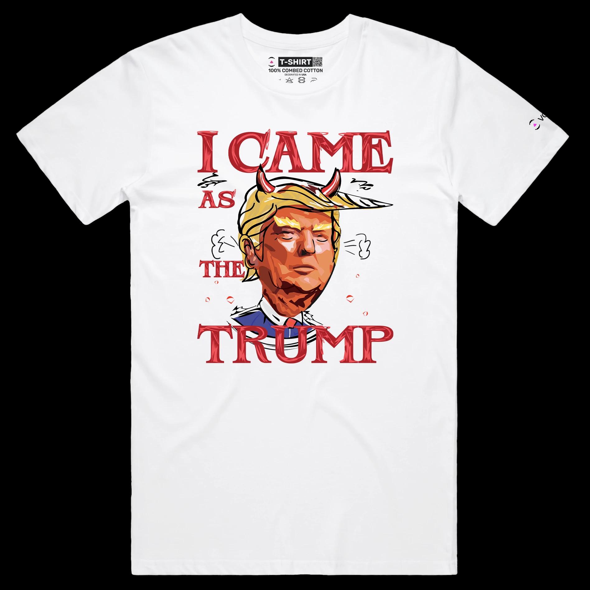 VOICEART White Male Regular Horny Donald Trump Devil Halloween TShirt Premium Graphic Funny Wordplay Political Tee