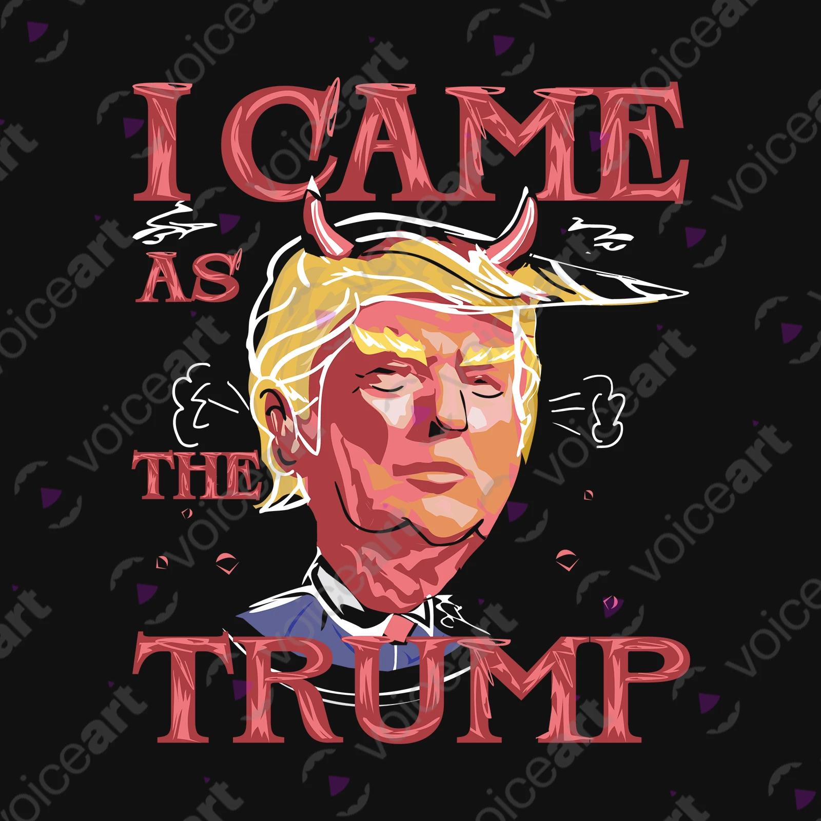 VOICEART Black Watermark Horny Donald Trump Devil Halloween TShirt Premium Graphic Funny Wordplay Political Tee