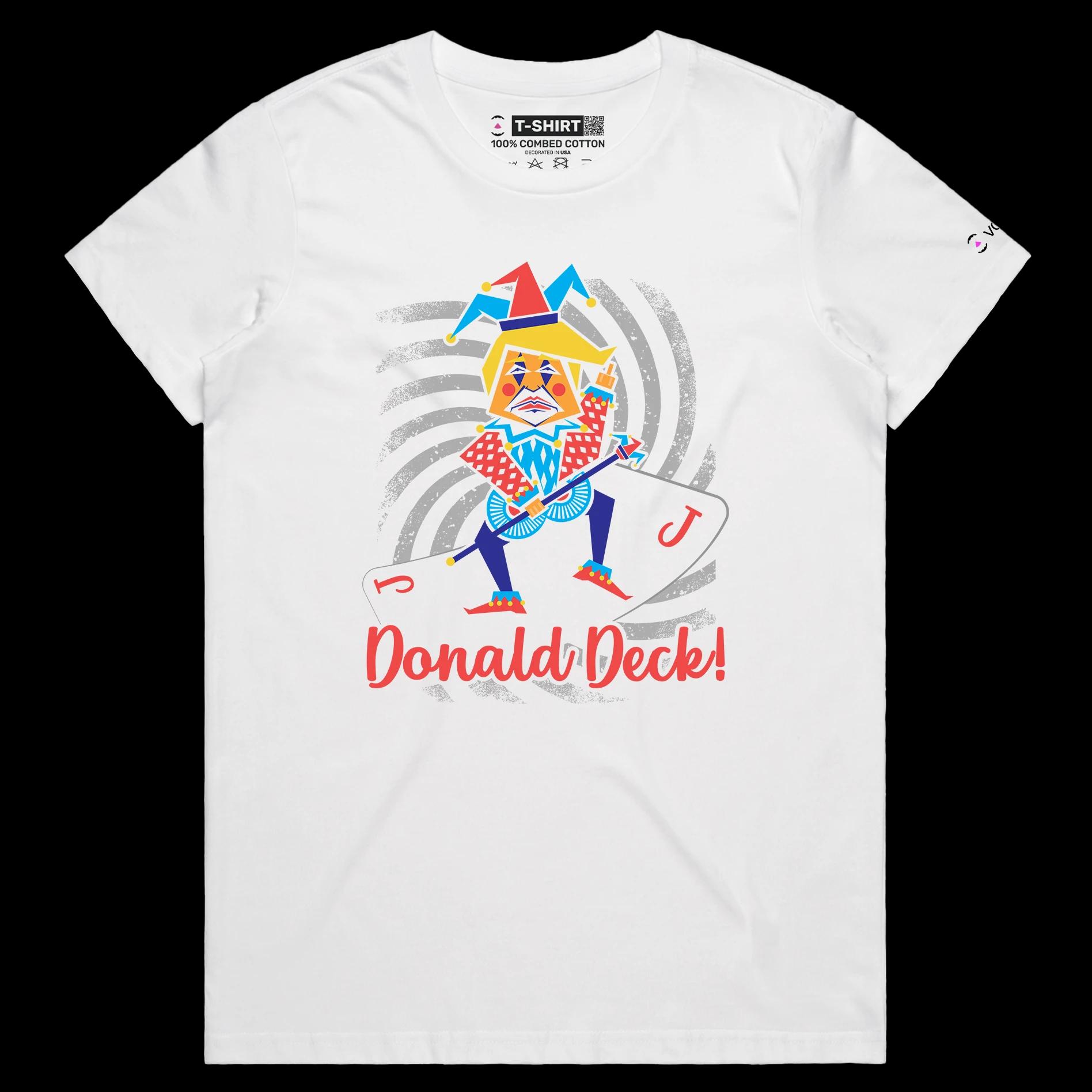VOICEART White Female Regular President Donald Trump Jester Playing Cards Funny Political T-Shirt Premium Deck Wordplay Tee