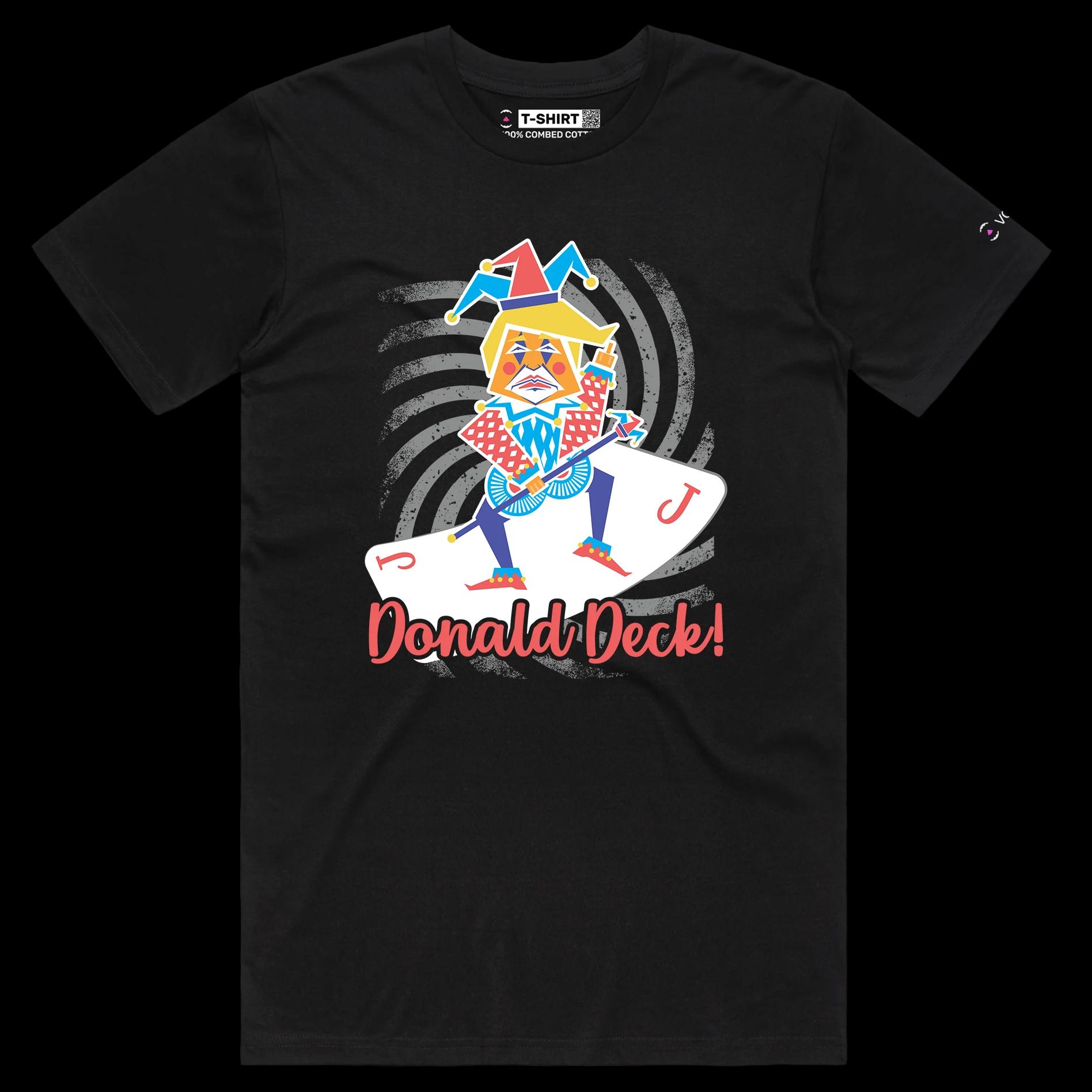 VOICEART Black Male Regular President Donald Trump Jester Playing Cards Funny Political T-Shirt Premium Deck Wordplay Tee