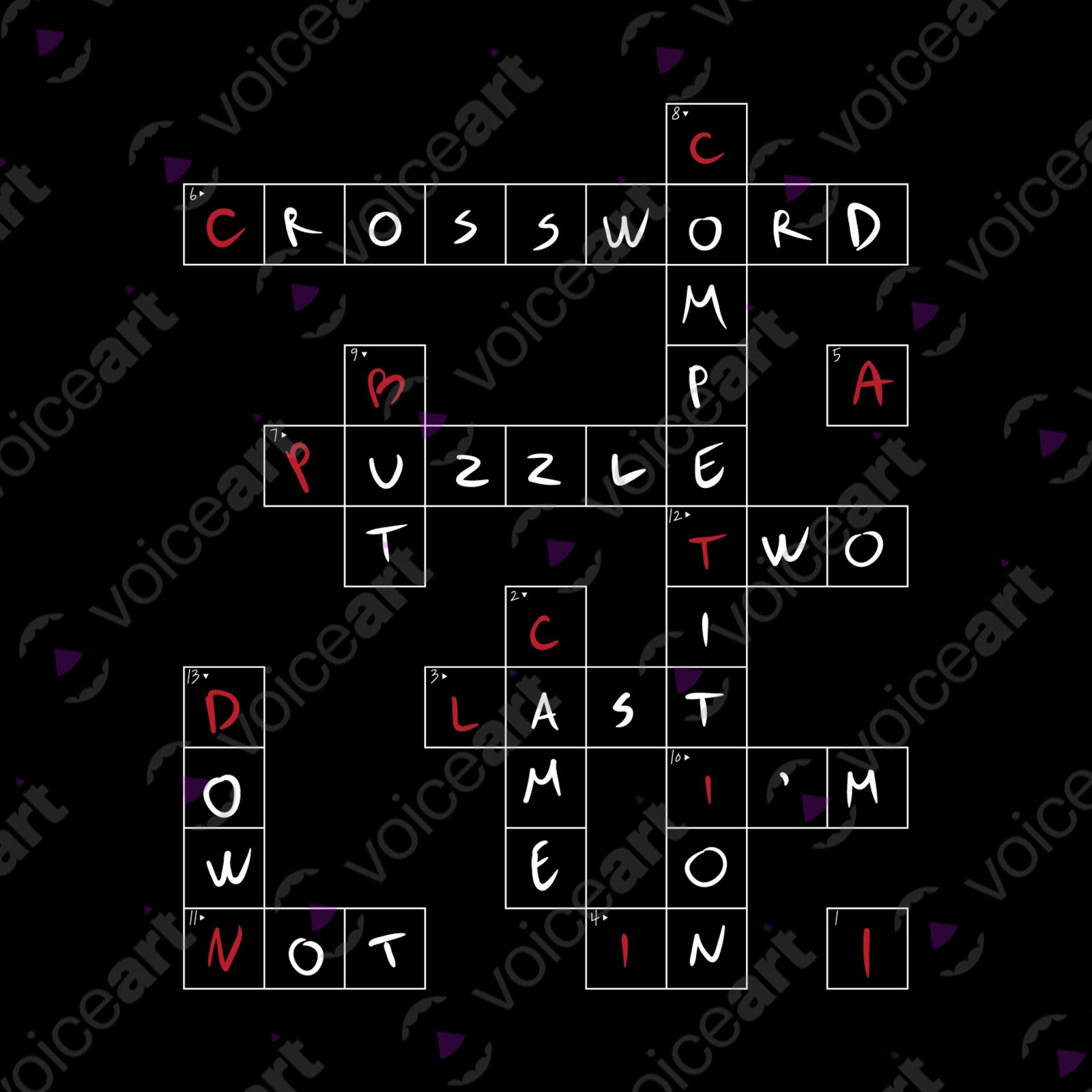 VOICEART Black Watermark Crossword Puzzle Funny T-Shirt with Premium Quality Graphic Design Wordplay Competition Tee v1