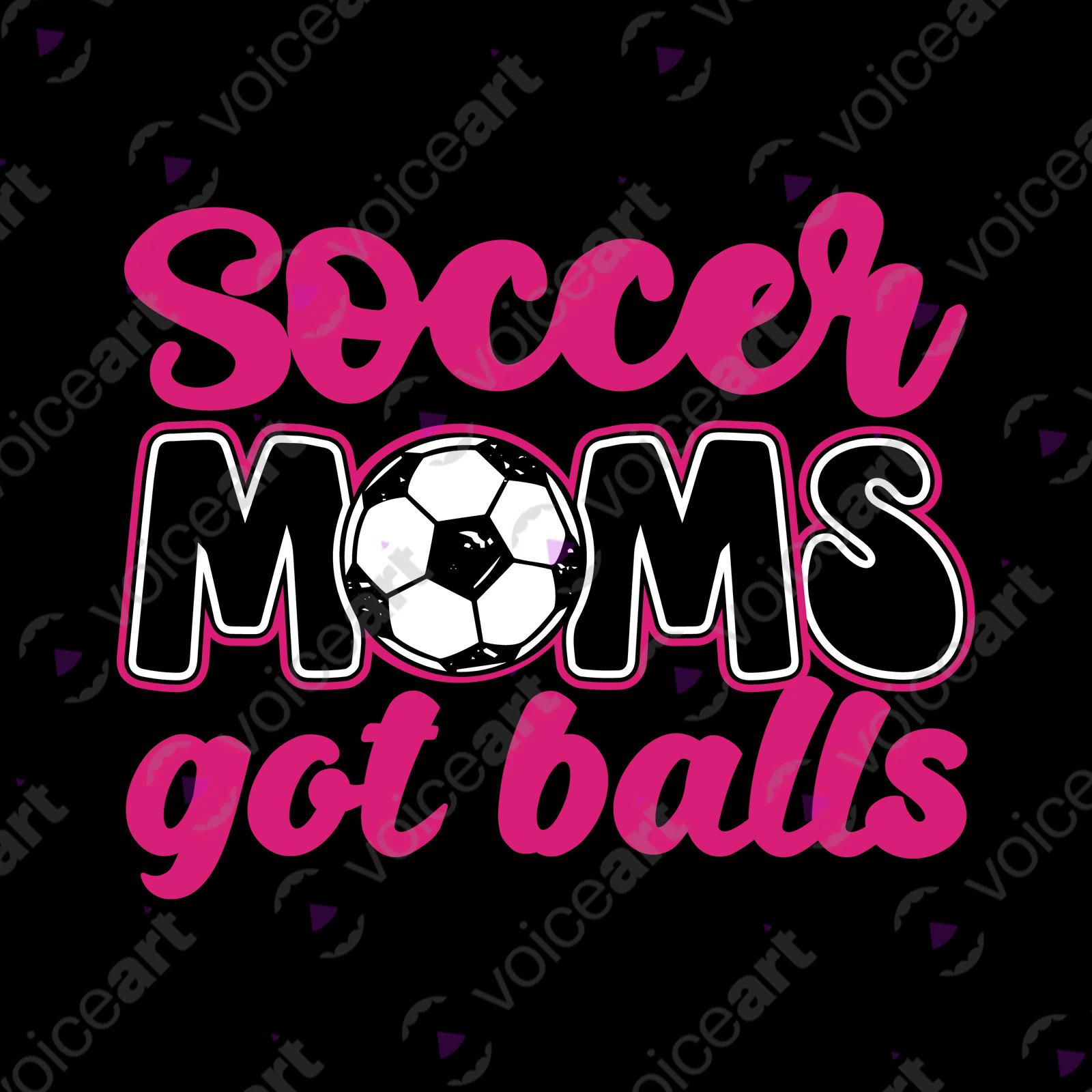 VOICEART Black Watermark Soccer Moms Funny Sports Shirt Premium Quality Graphic Family Tee Play on Words for Parents