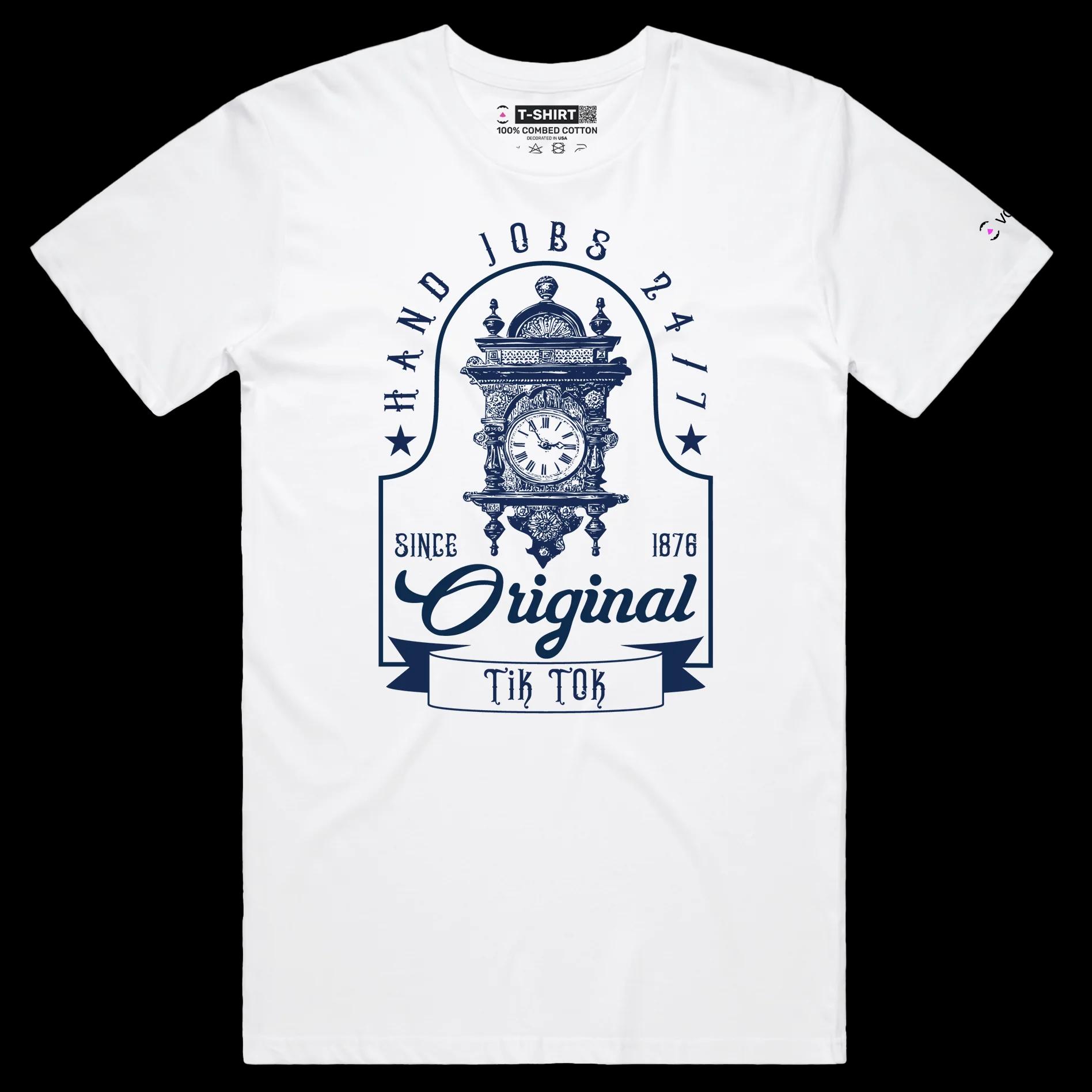 VOICEART White Male Regular Old Style Clock Clever T-shirt Premium Quality Graphic Design The Original TikTok Wordplay Tee