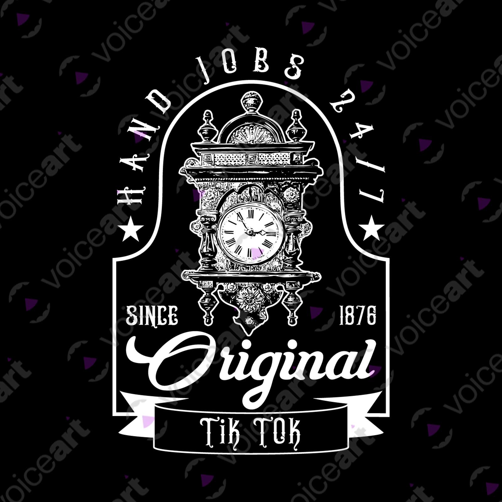 VOICEART Black Watermark Old Style Clock Clever T-shirt Premium Quality Graphic Design The Original TikTok Wordplay Tee