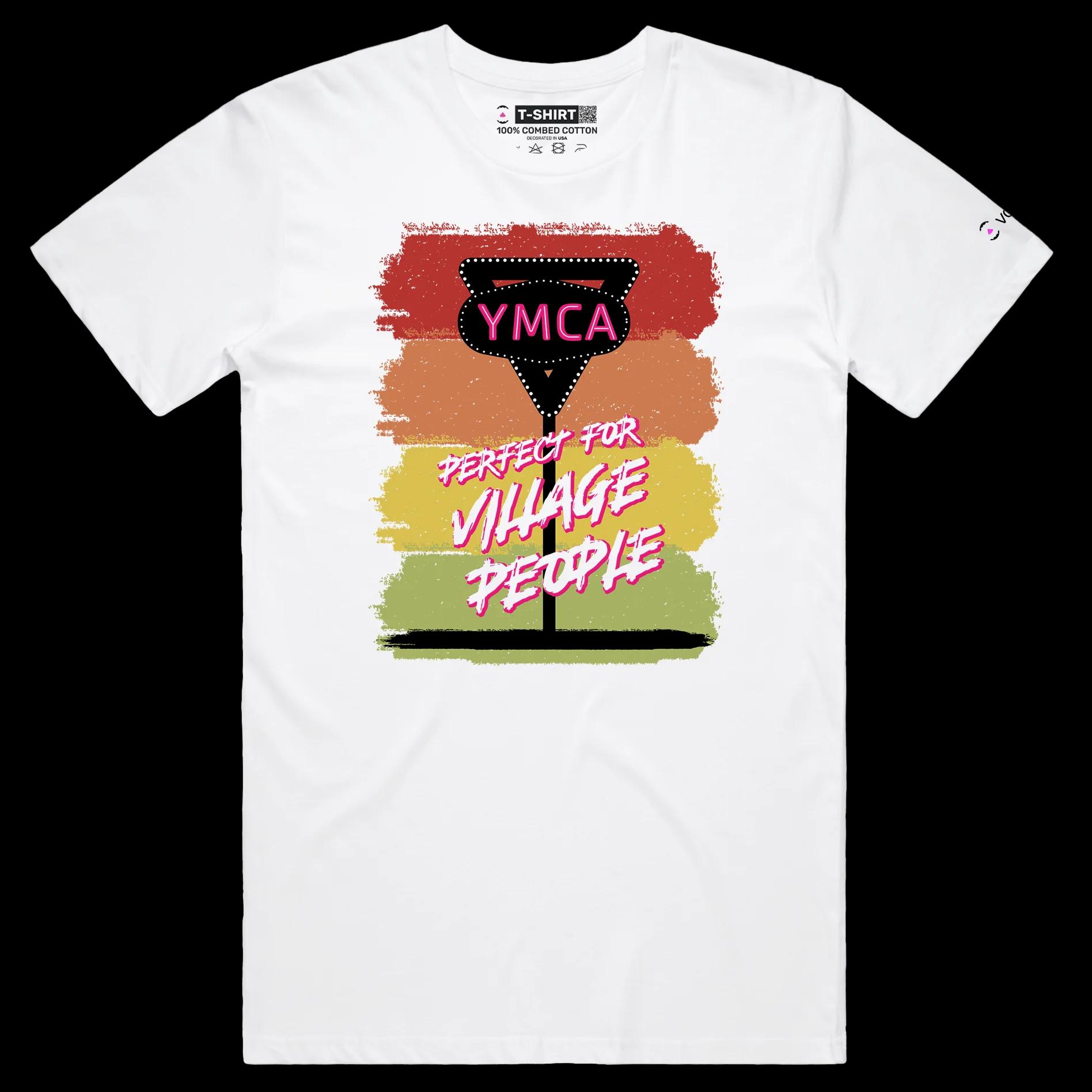 VOICEART White Male Regular Perfect for Village People Funny TShirt with Premium Quality Graphic YMCA Tee Play on Words