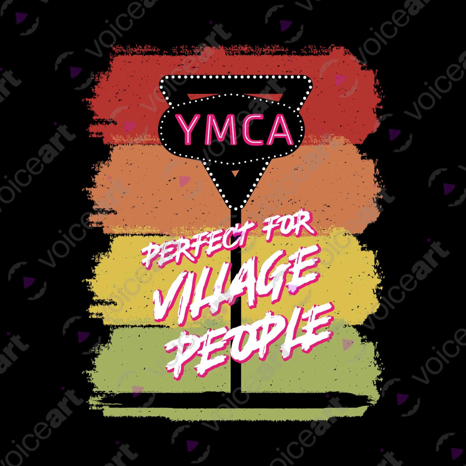 VOICEART Black Watermark Perfect for Village People Funny TShirt with Premium Quality Graphic YMCA Tee Play on Words